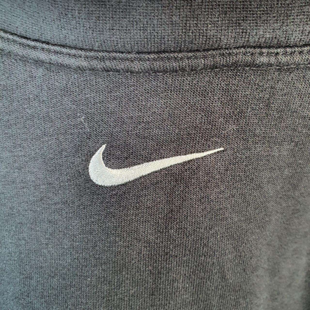 Vintage Nike Centre Swoosh Hoodie Womens XL Black Y2K Pullover Sweatshirt Logo Big Fish Vintage