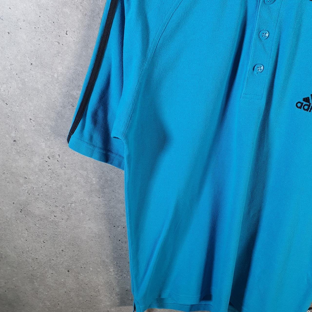 Vintage Adidas Polo Shirt Shirt Shirt Men’s Medium Blue Three Stripes Logo Athletic