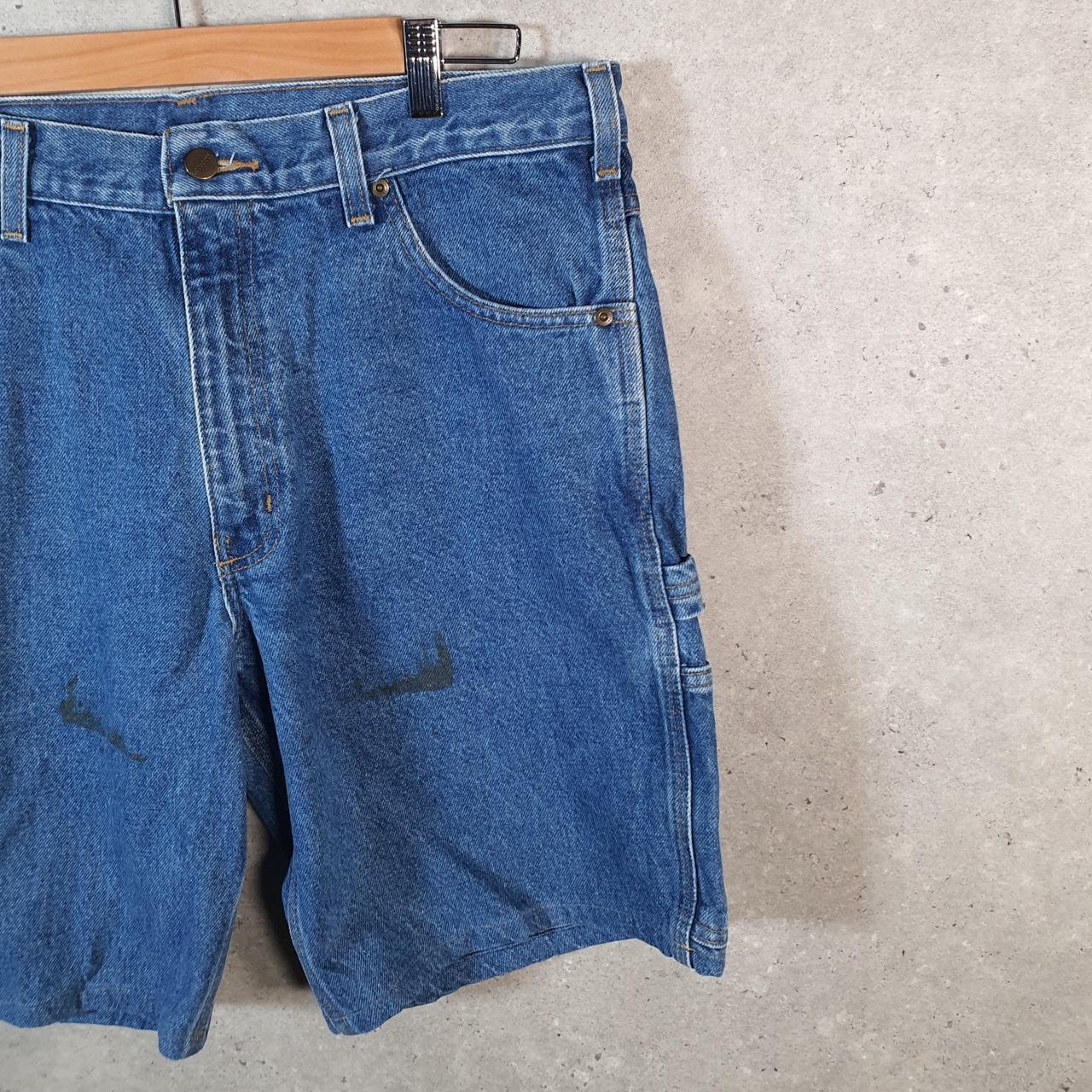 Vintage Carhartt Baggy Carpenter Shorts Jorts Cargo Men’s W36 Blue Relaxed Denim Fit Workwear Big Fish Vintage