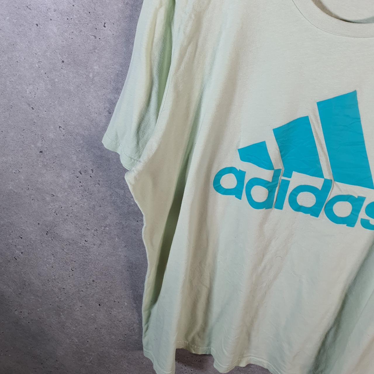 Vintage Adidas Spellout T Shirt Men’s 2XL Green Three Stripes Logo Athletic