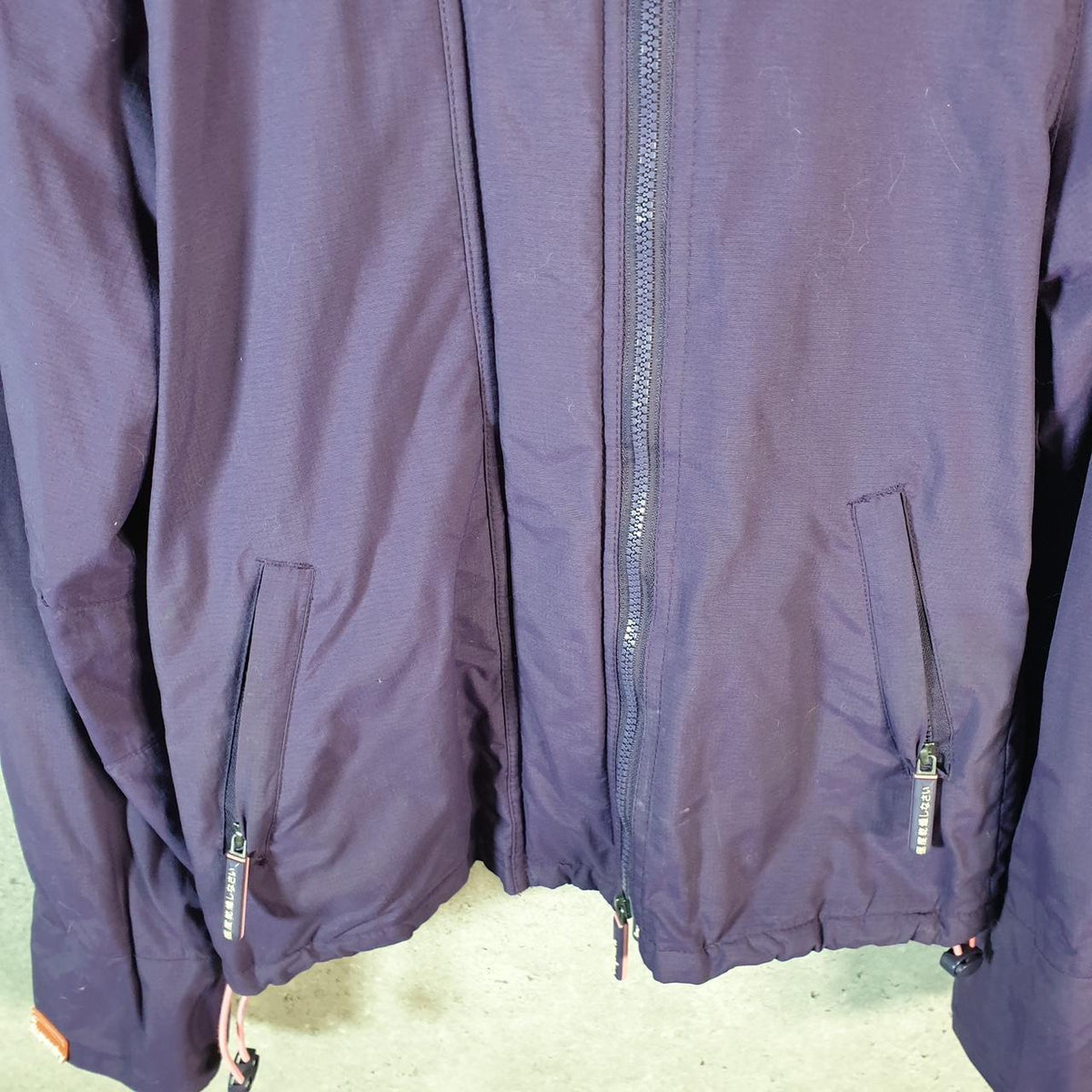 Superdry Windcheater Fleece Lined Jacket Womens Medium Purple Zips Pockets Utility