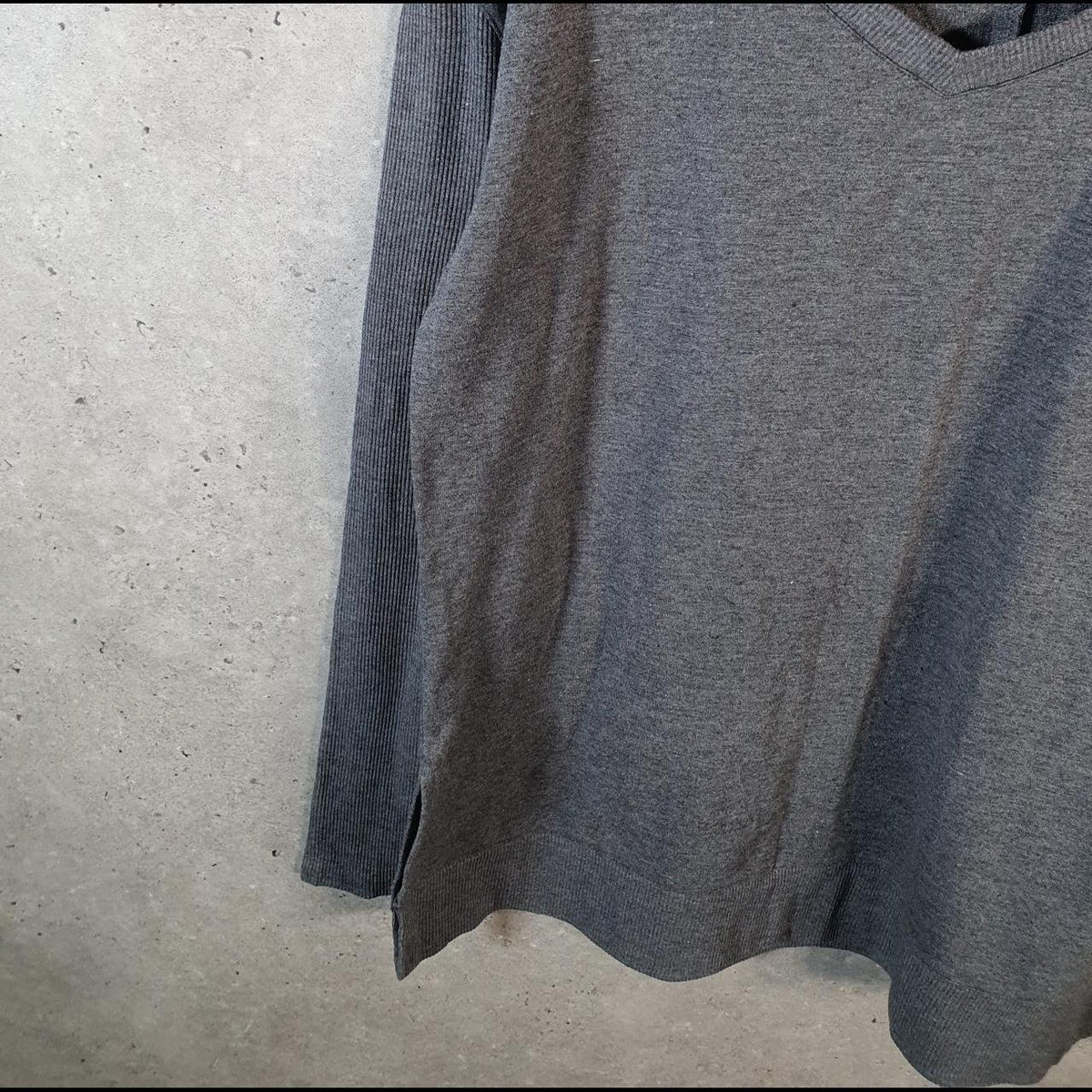 Vintage Reebok Spellout Knit Sweater Womens XL Grey Logo