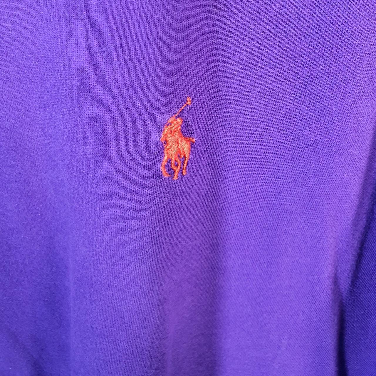 Vintage Ralph Lauren Polo Sport T Shirt Men’s Large Purple Custom Fit Embroidered Pony C8662