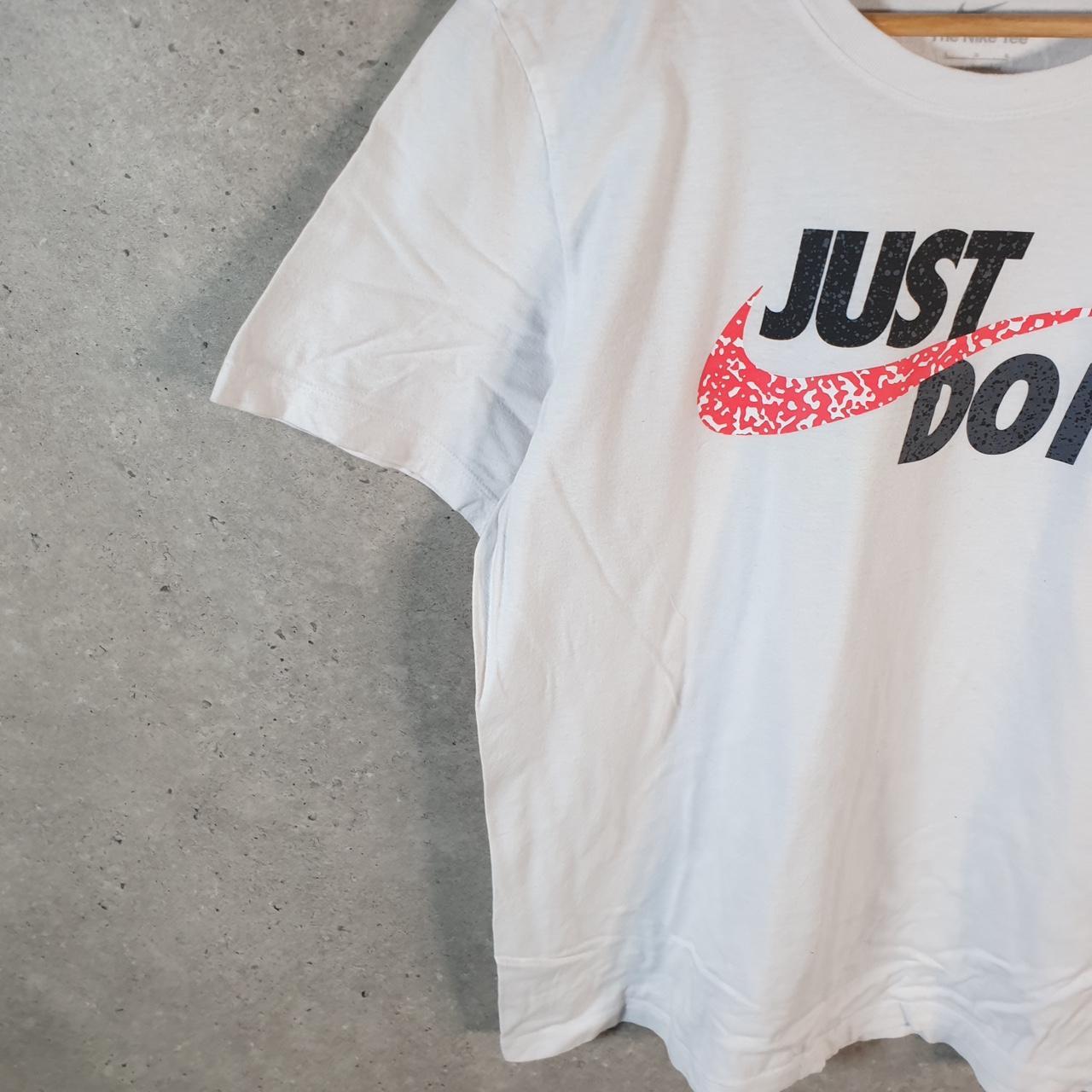 Vintage Nike Just Do It T Shirt Men’s Large White Logo Swoosh Athletic
