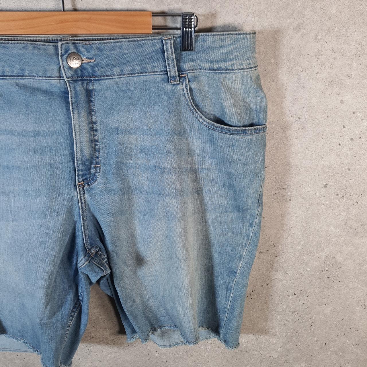 Vintage Lee Baggy Shorts Jorts Cargo Womens W40 Blue Denim Relaxed Cargo