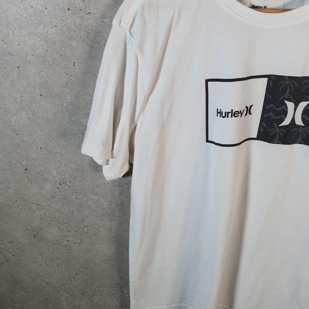 Vintage Hurley Spellout T Shirt Men’s White Large Casual Sports Logo Athletic