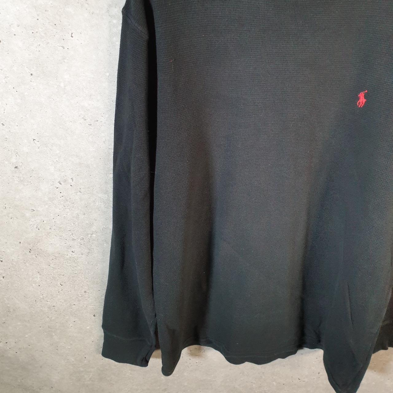 Vintage Ralph Lauren Polo Knit Sweatshirt Men’s Large Black Cotton Pullover Pony