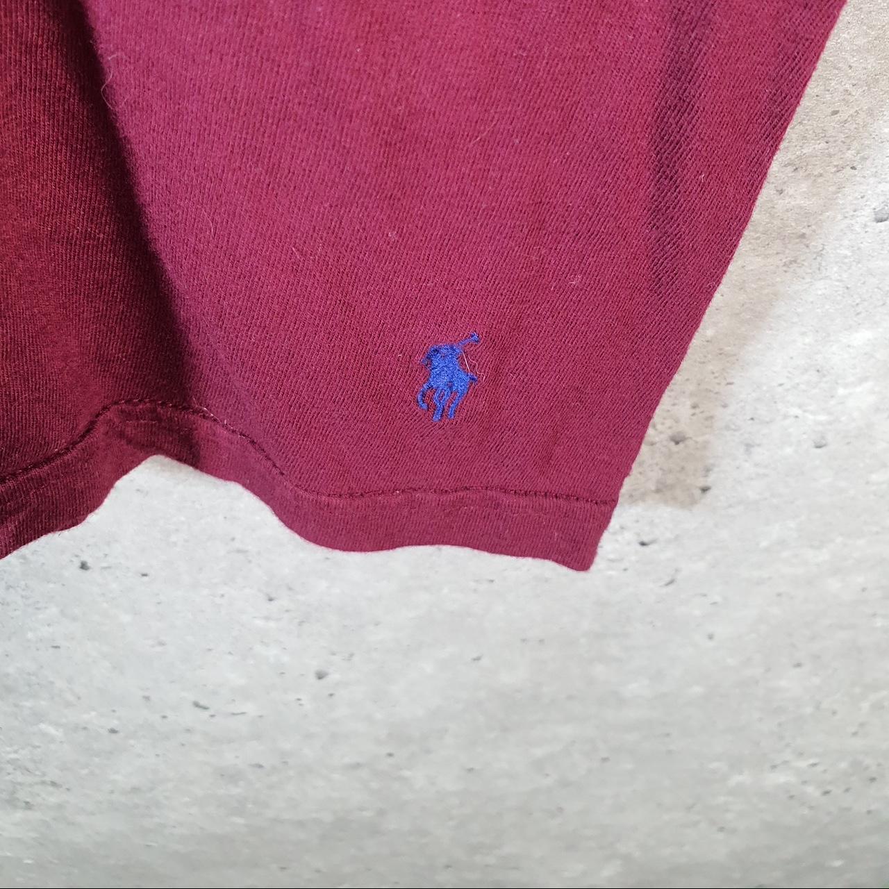 Vintage Ralph Lauren Polo T Shirt Men’s Large Burgundy Embroidered Pony Classic Fit C9142