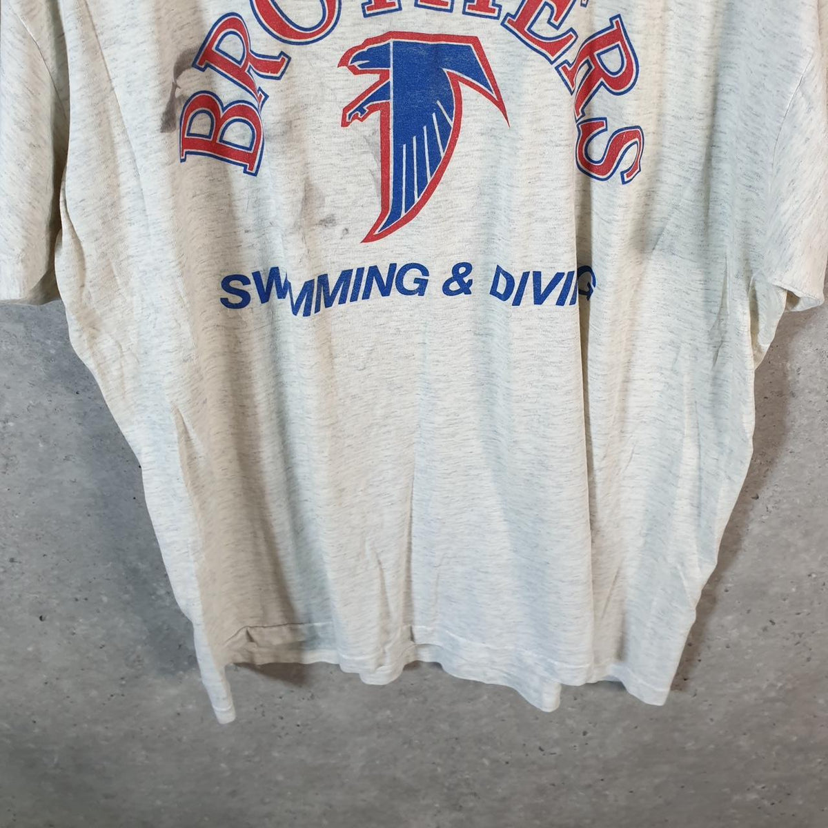 Vintage Oneita Power Brothers Swimming T Single Stitch T Shirt Men’s XL Grey Big Fish Vintage