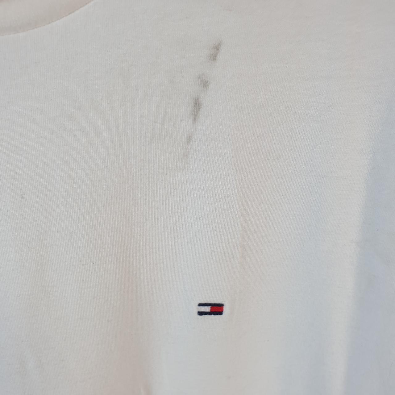 Vintage Tommy Hilfiger T Shirt Men’s XL White Spellout Embroidered Logo