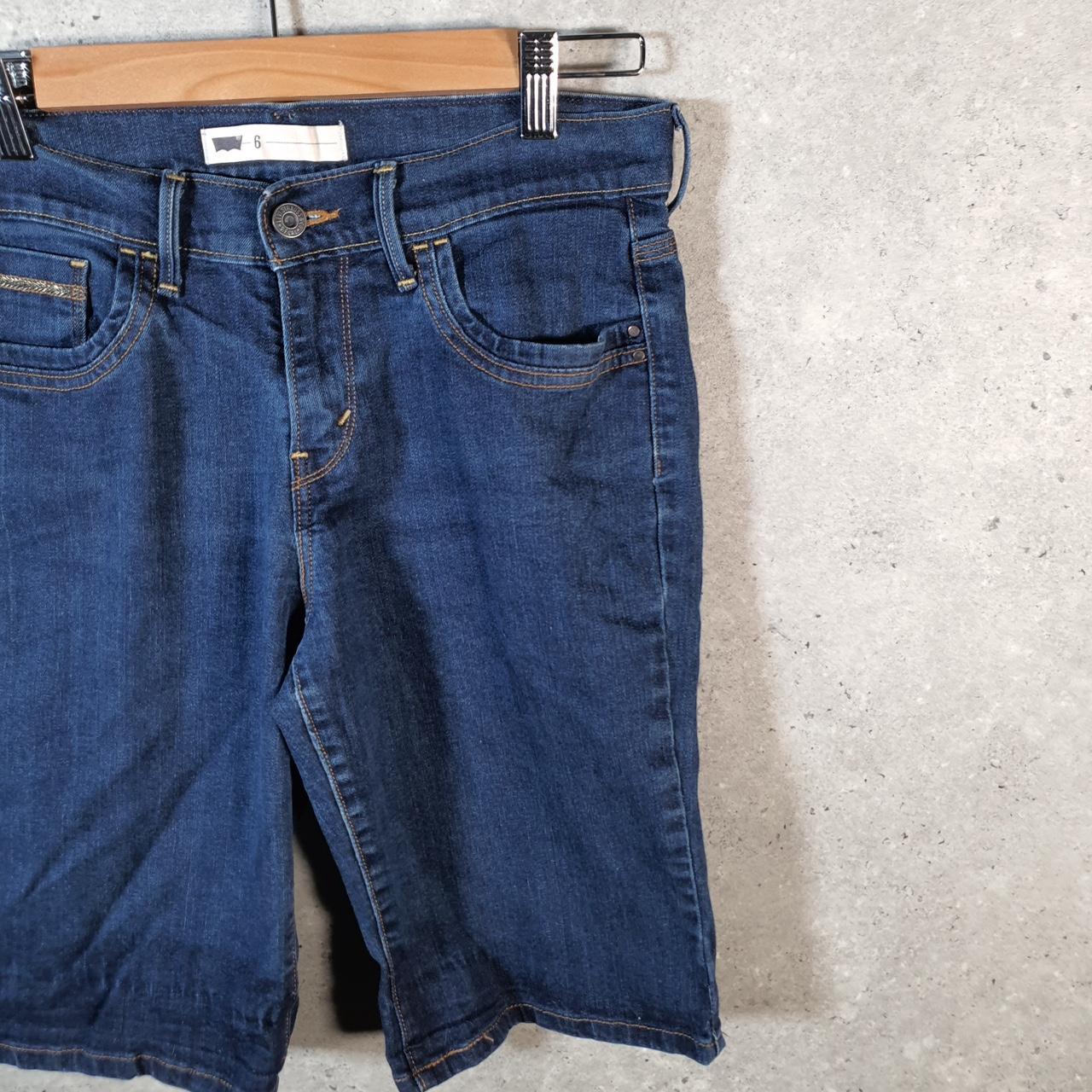 Vintage Levi’s Cut Off Baggy Shorts Jorts Cargo Womens W28 Blue Relaxed Denim