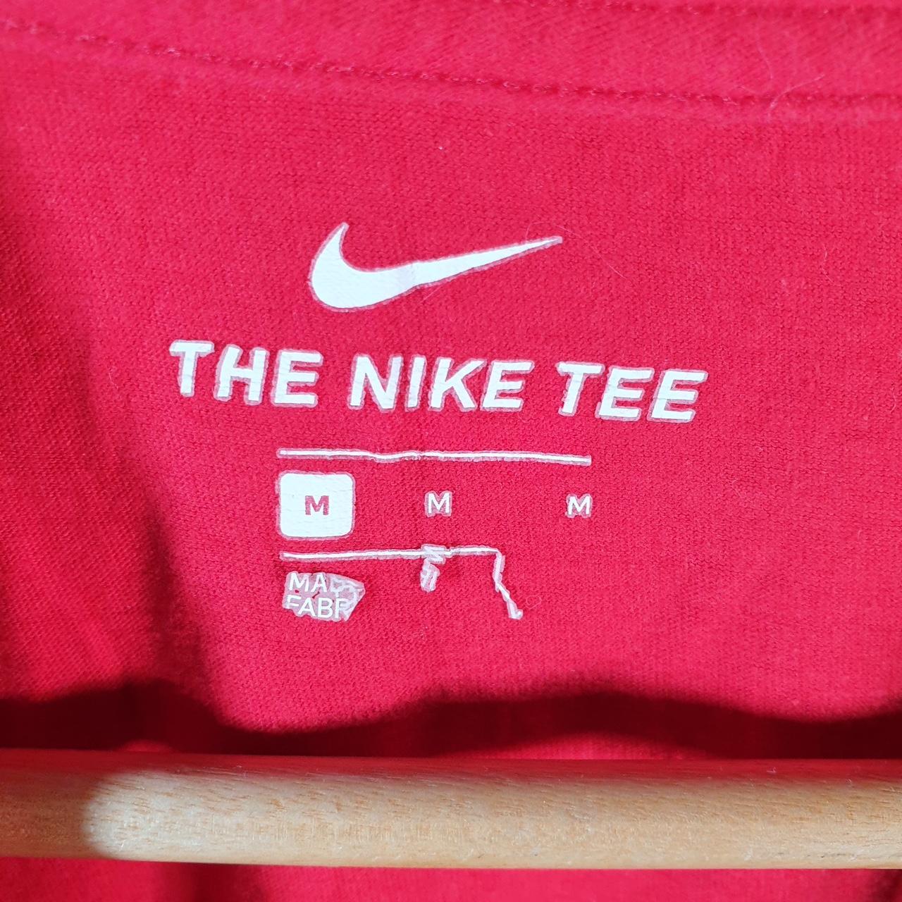 Vintage Nike T Shirt Men’s Medium Red Printed Single Swoosh Logo Athletic C8259