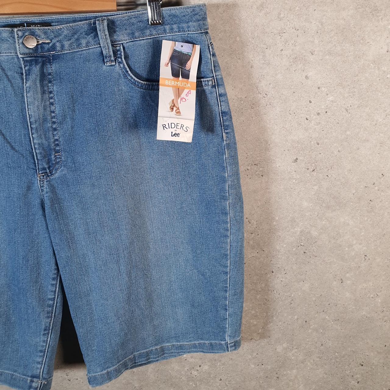 Vintage Lee Mid Rise Baggy Shorts Jorts Cargo Womens W34 Blue Relaxed Denim A4473