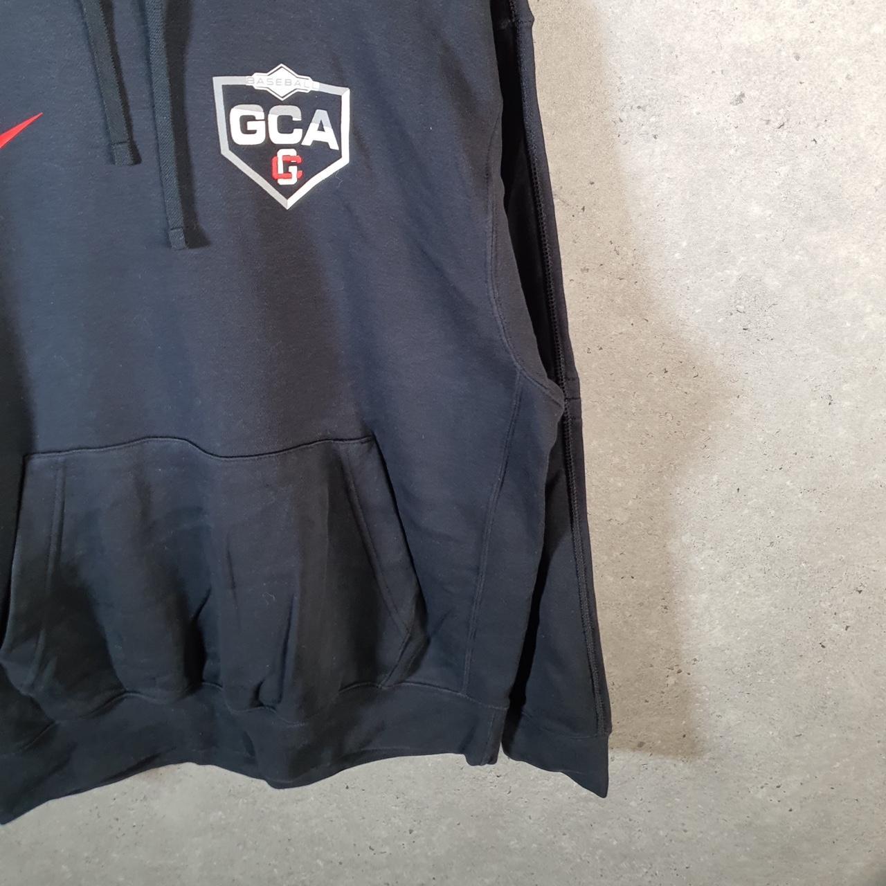 Vintage Nike Baseball GCA Hoodie Mens Medium Black Swoosh Y2K Pullover Logo