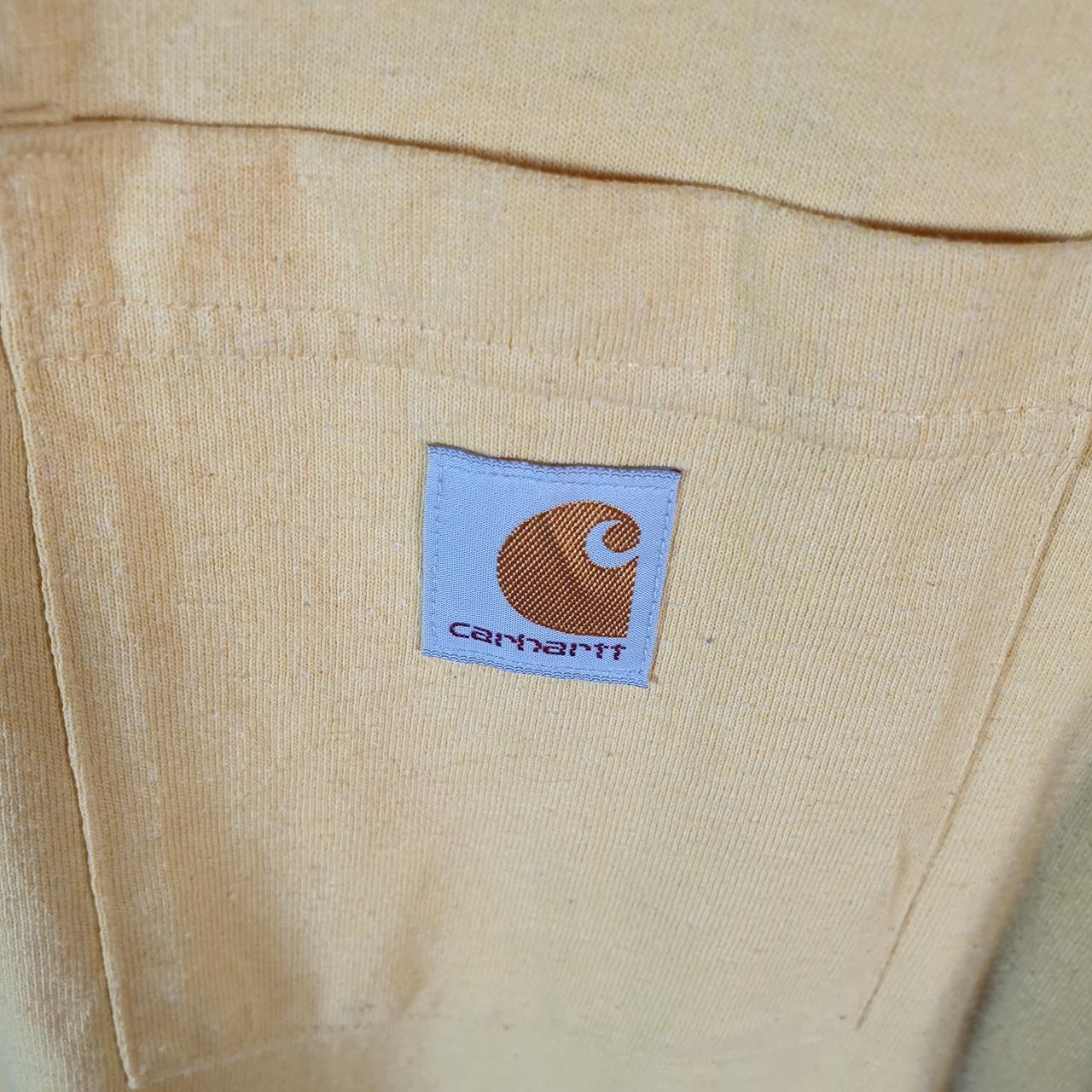 Vintage Carhartt Pocket T Shirt Men’s Small Yellow Workwear Chore Utility Loose Fit C9342