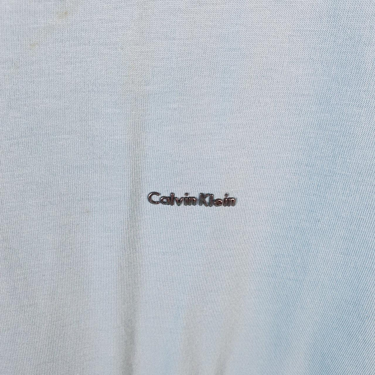 Vintage Calvin Klein Graphic T Shirt Men’s Large Blue Regular Fit Spellout Pima Cotton