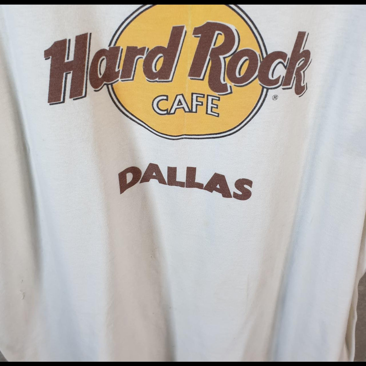 Vintage Hard Rock Cafe Dallas 90s USA Spellout T Shirt Men’s XL White C9570