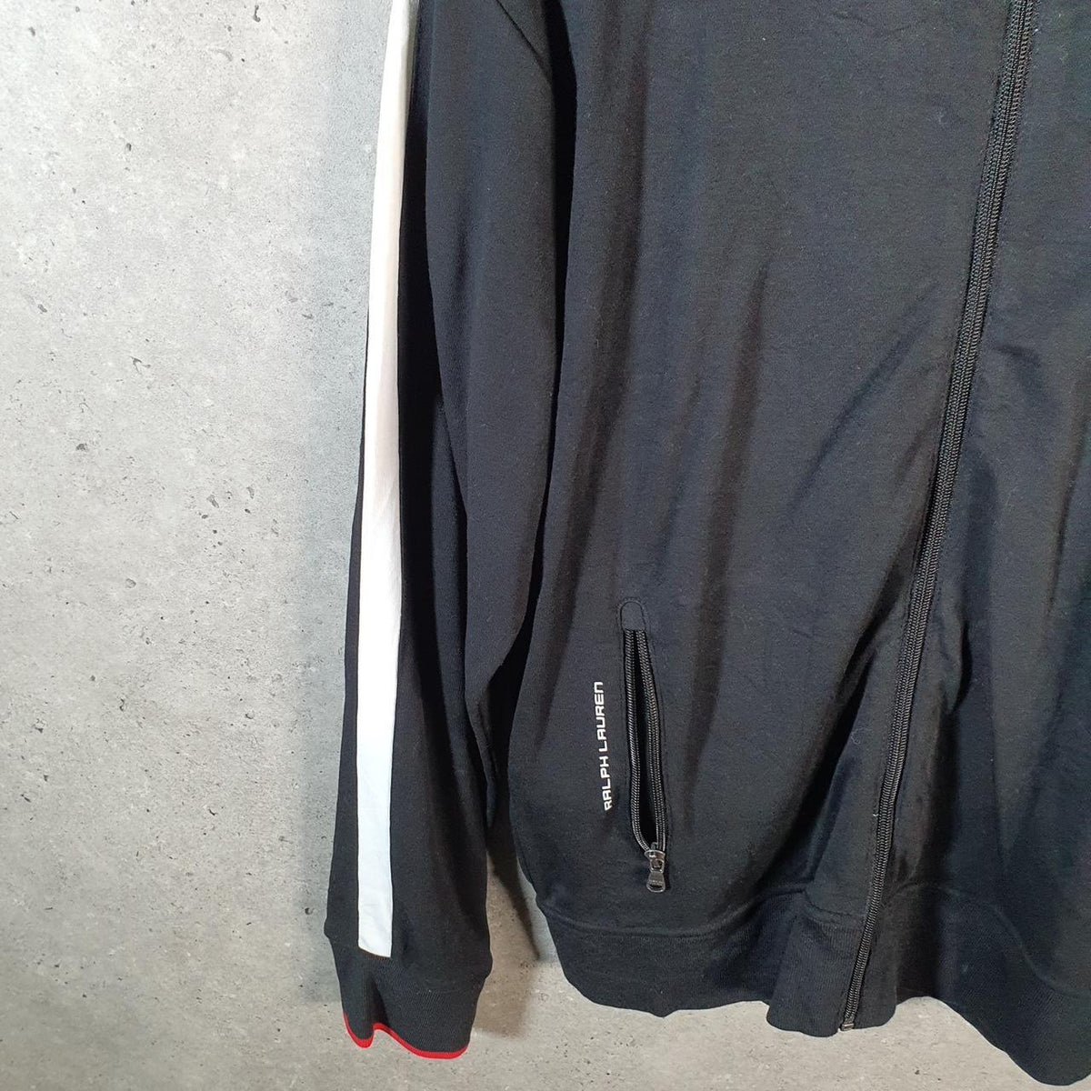 Vintage Ralph Lauren Polo Sweatshirt Men’s Small Black Cotton Full Zip Pony