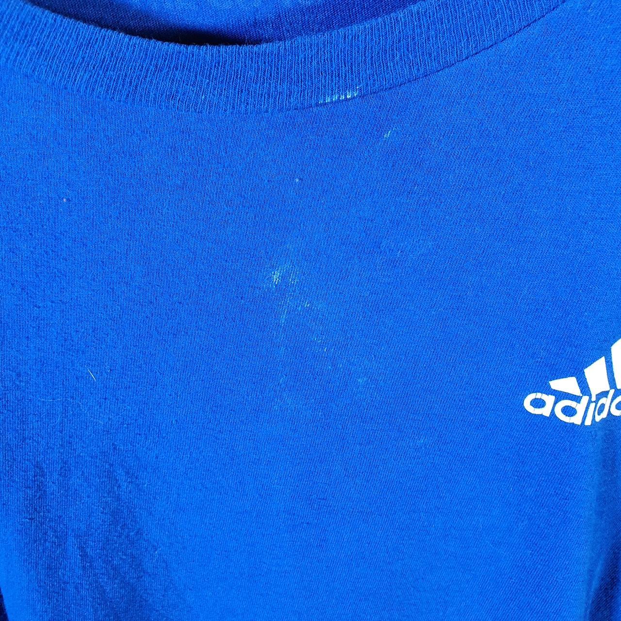 Vintage Adidas Go Tee Performance T Shirt Shirt Men’s Large Blue Three Stripes Logo Athletic