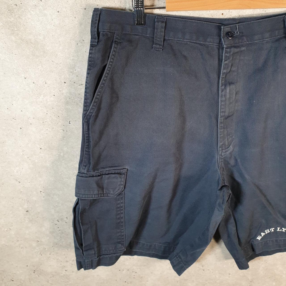 Vintage Dickies Flex Baggy Chino Shorts Jorts Cargo Mens W38 Navy Blue Relaxed Fit