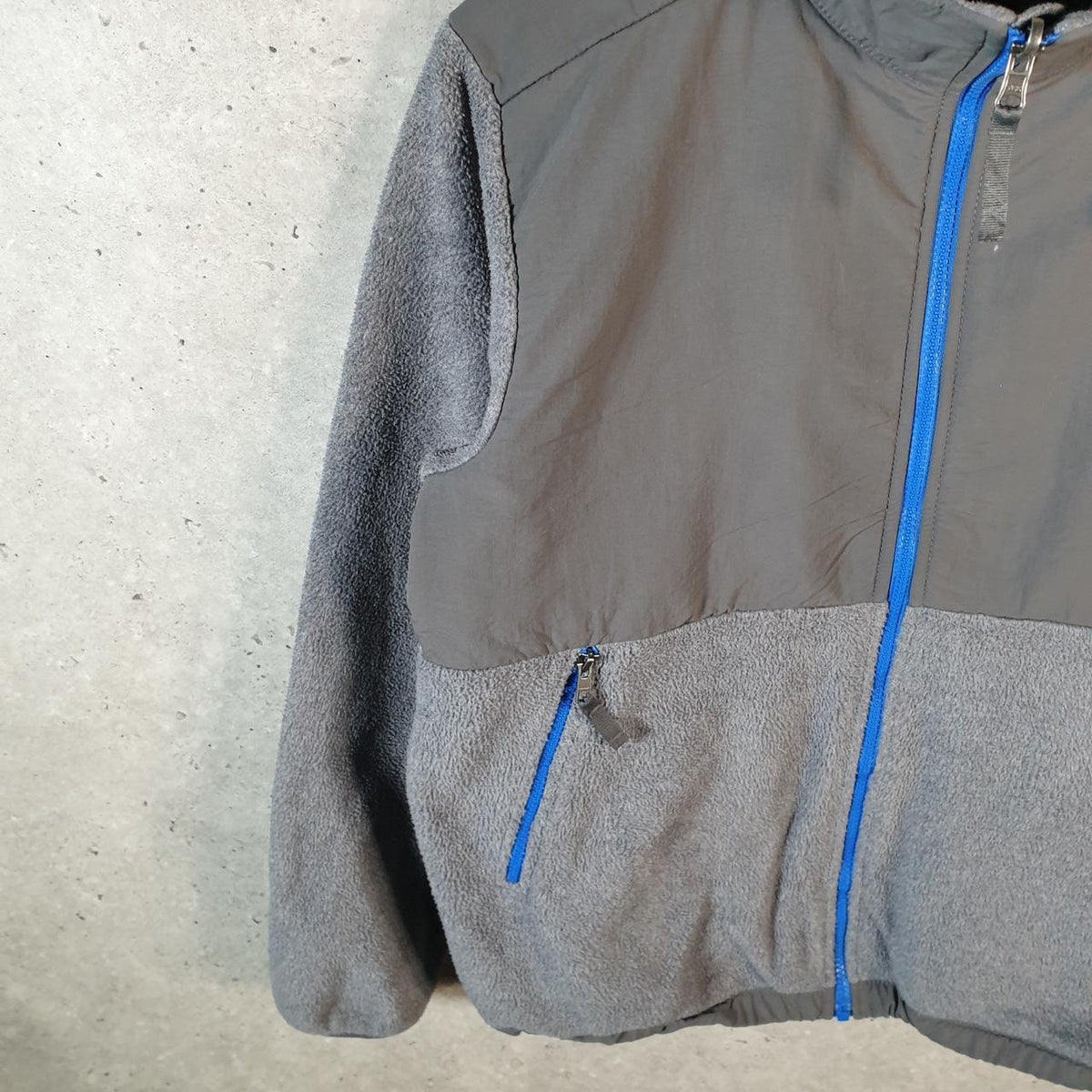 Vintage The North Face TNF Denali Fleece Sweatshirt Boys XL Grey Full Zip Logo