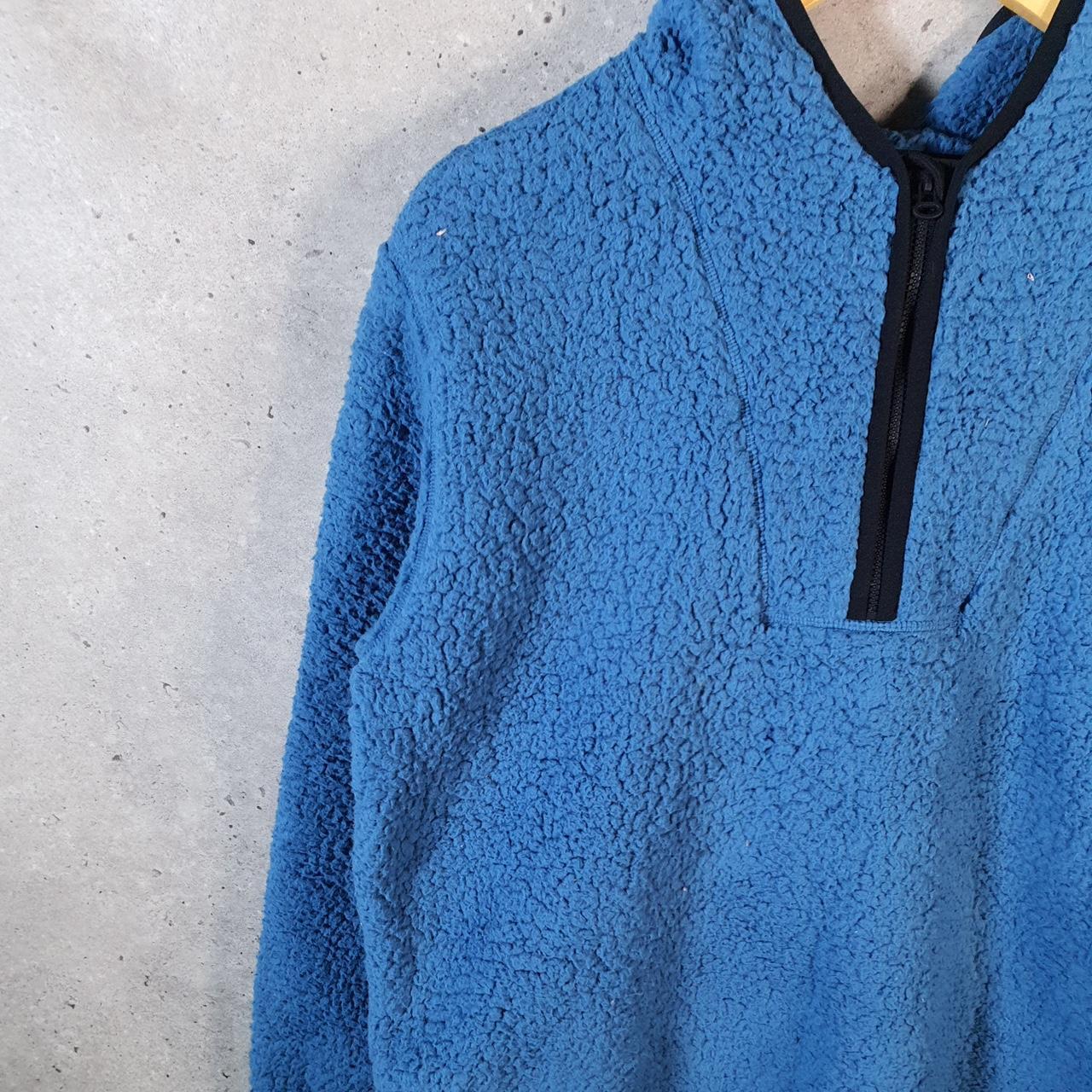 Tommy Hilfiger 1/4 Zip Fleece Pullover Sweatshirt Mens Small Blue Embroidered Logo