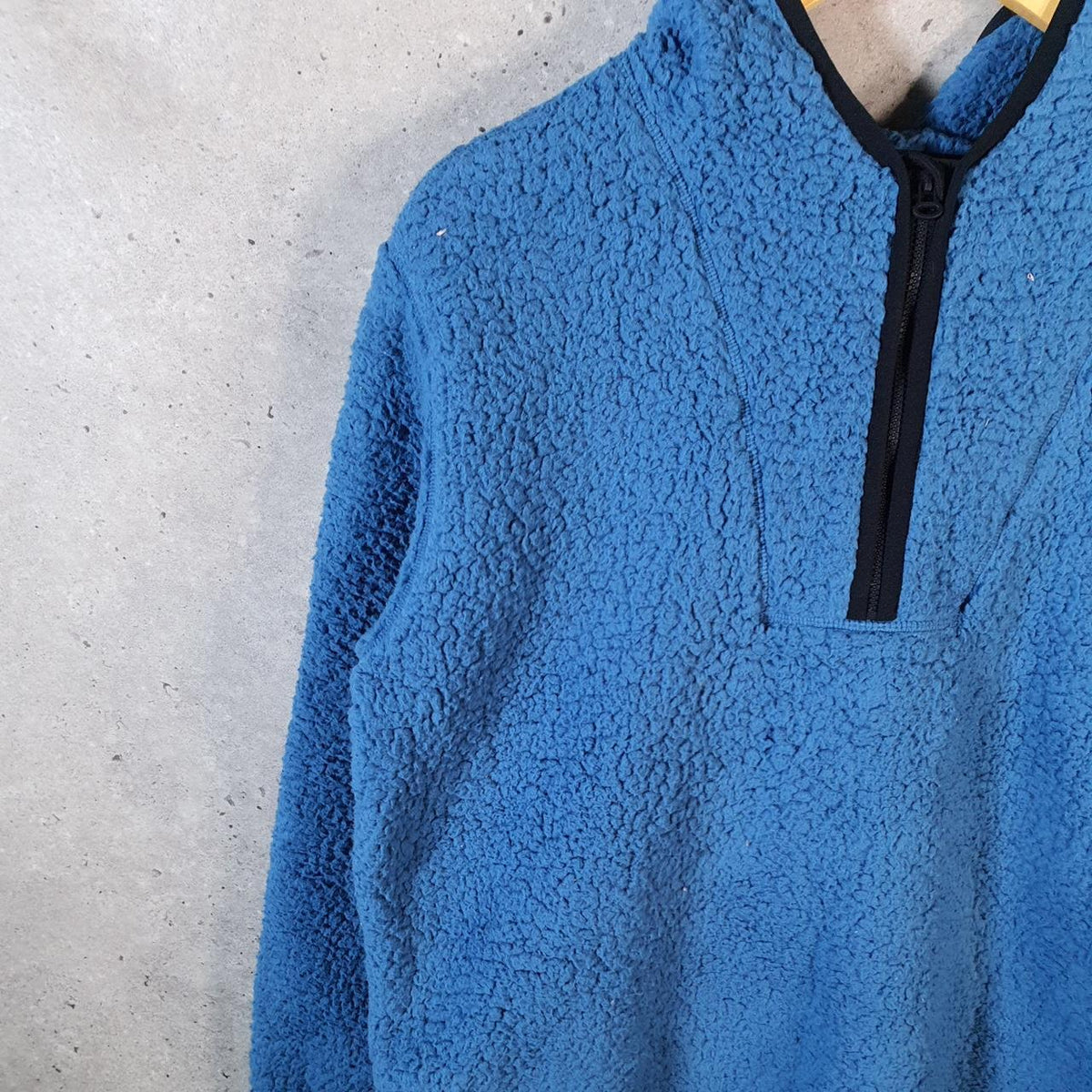 Tommy Hilfiger 1/4 Zip Fleece Pullover Sweatshirt Mens Small Blue Embroidered Logo