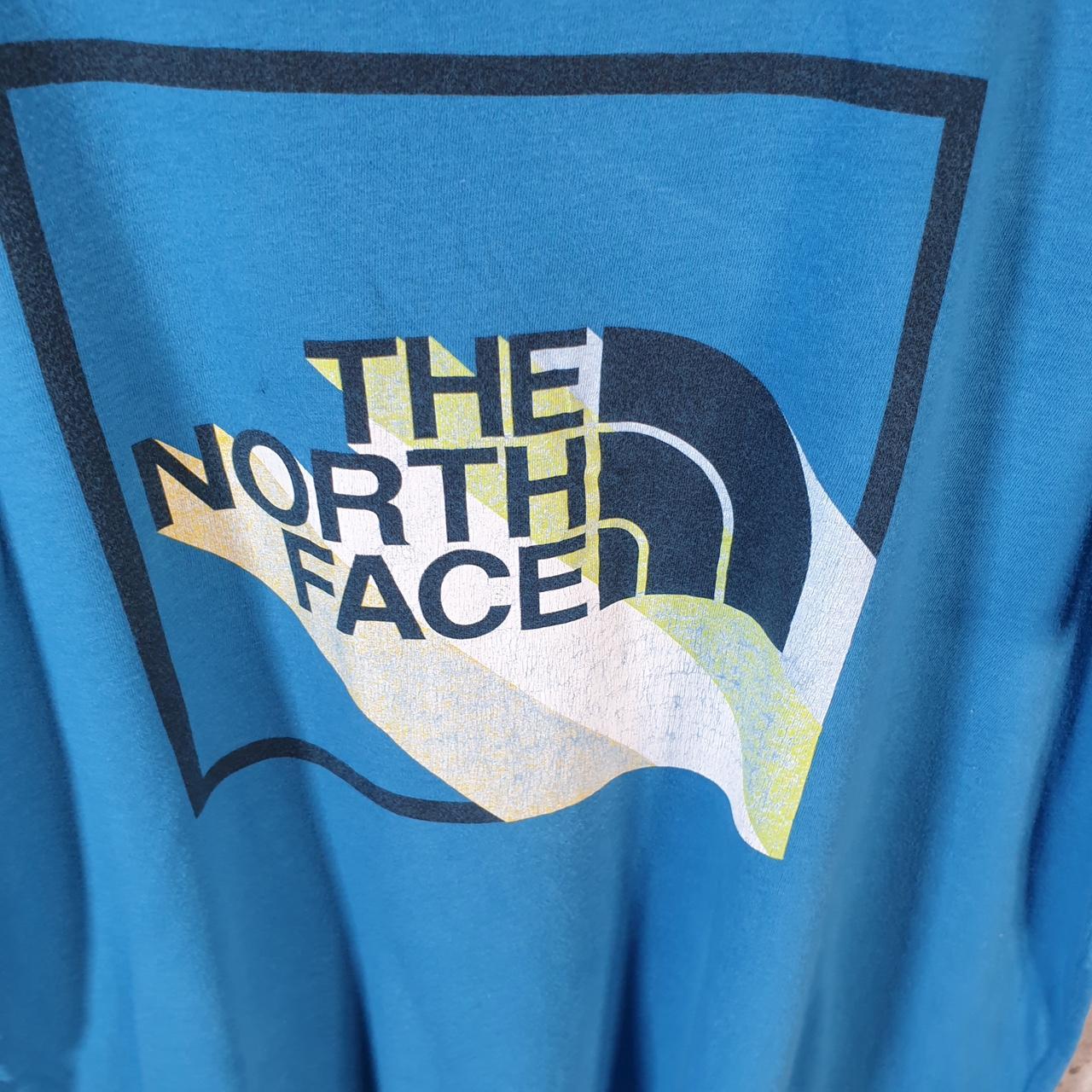 Vintage The North Face TNF Spellout T Shirt Shirt Men’s Medium Blue Logo Athletic C9601