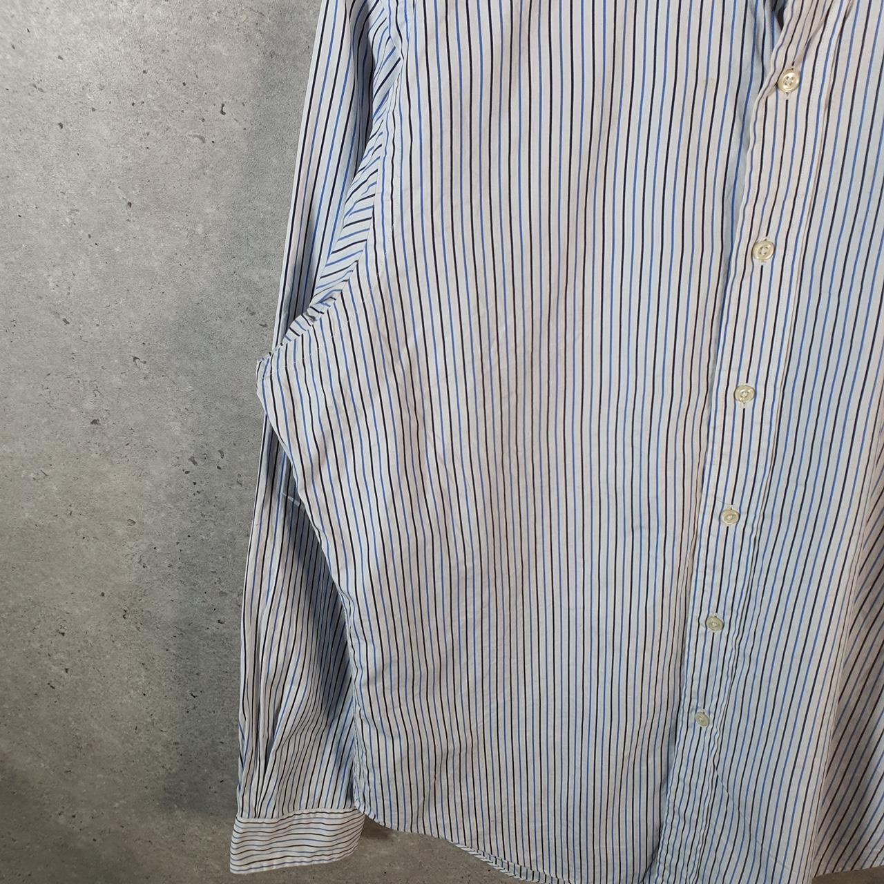 Vintage Ralph Lauren Button Down Shirt Men’s Large White Striped Classic Fit Cotton Pony