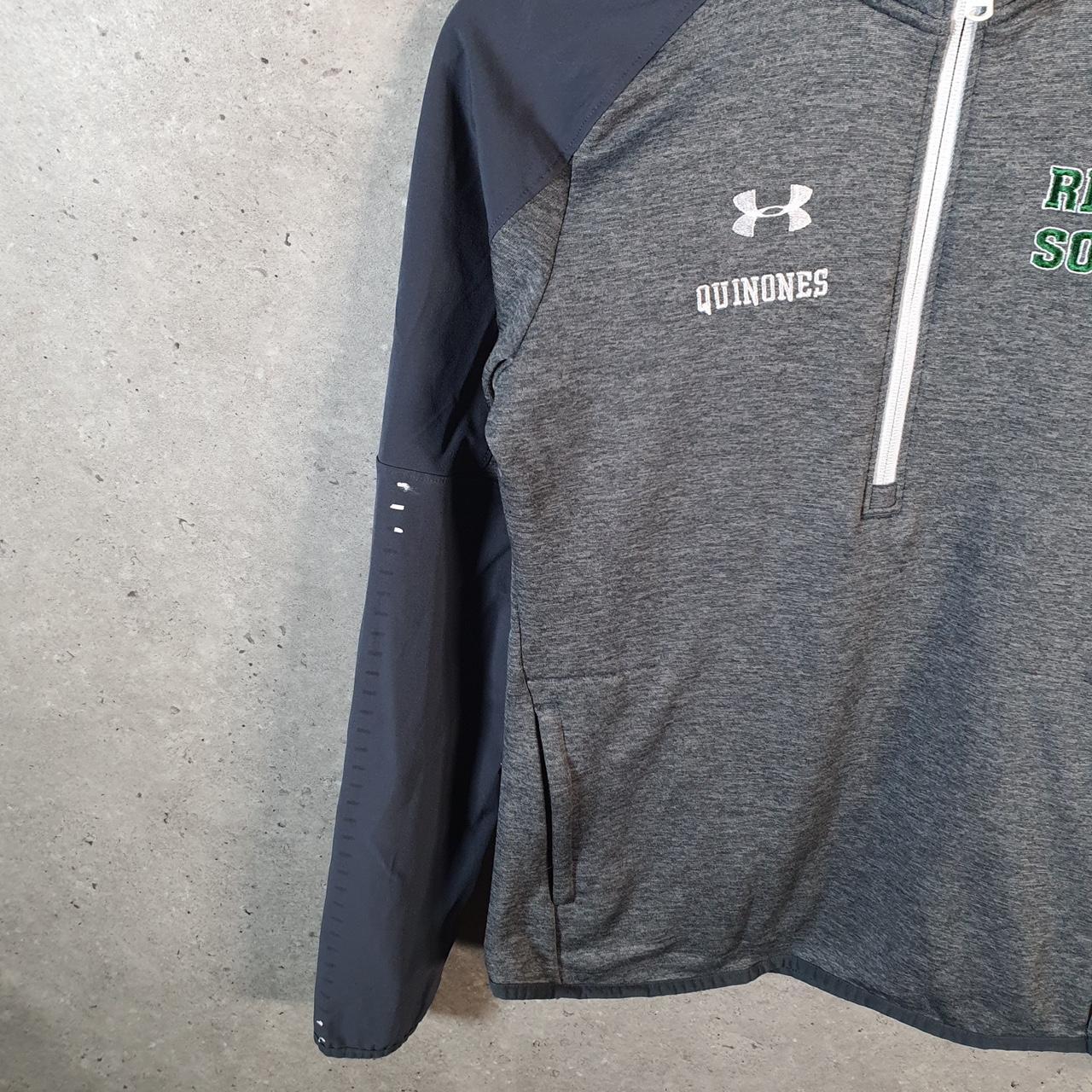 Vintage Under Armour Coldgear Windbreaker Track Jacket Mens Small Grey USA 1/4 Zip