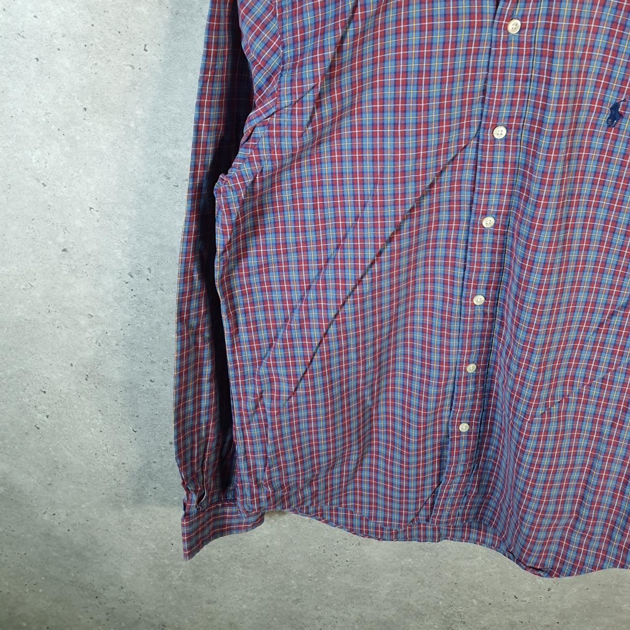 Vintage Ralph Lauren Button Down Shirt Men’s M Checkered Custom Fit Pony Cotton