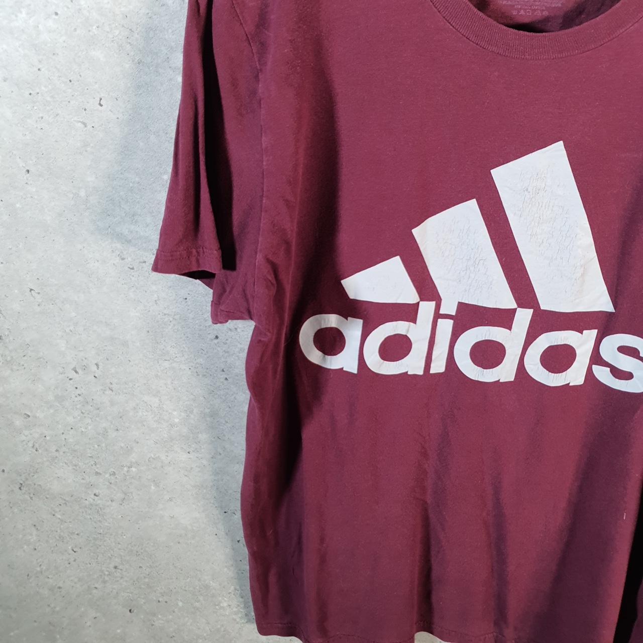 Vintage Adidas Amplifier T Shirt Men’s Medium Burgundy Red Logo