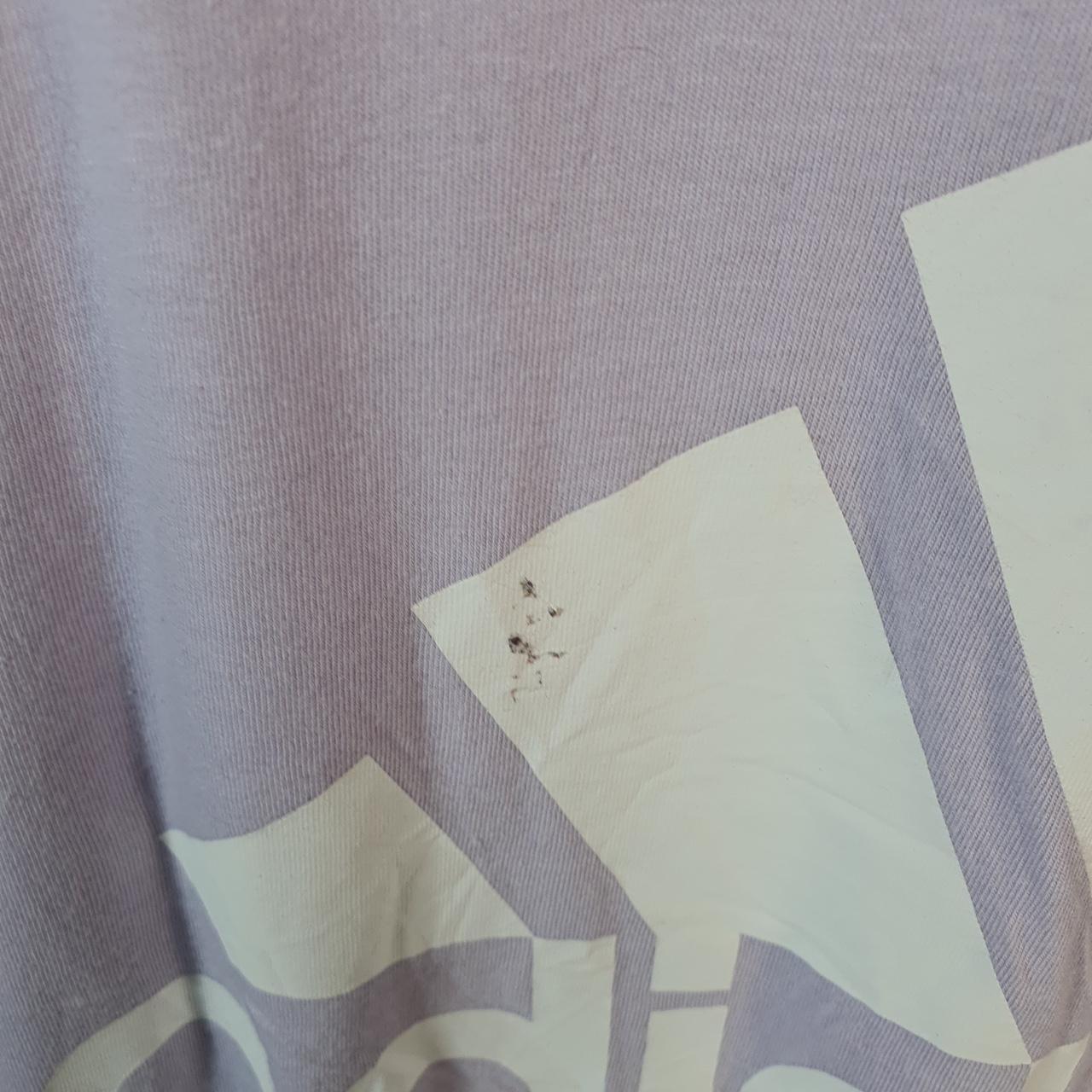 Vintage Adidas Spellout Graphic T Shirt Mens XL lilac Three Stripes Logo Athletic