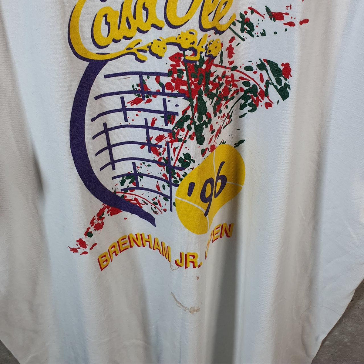 Vintage Fruit of the Loom Casa Ole 1996 Brenham JR USA Single Stitch T Shirt Men’s XL White C9509
