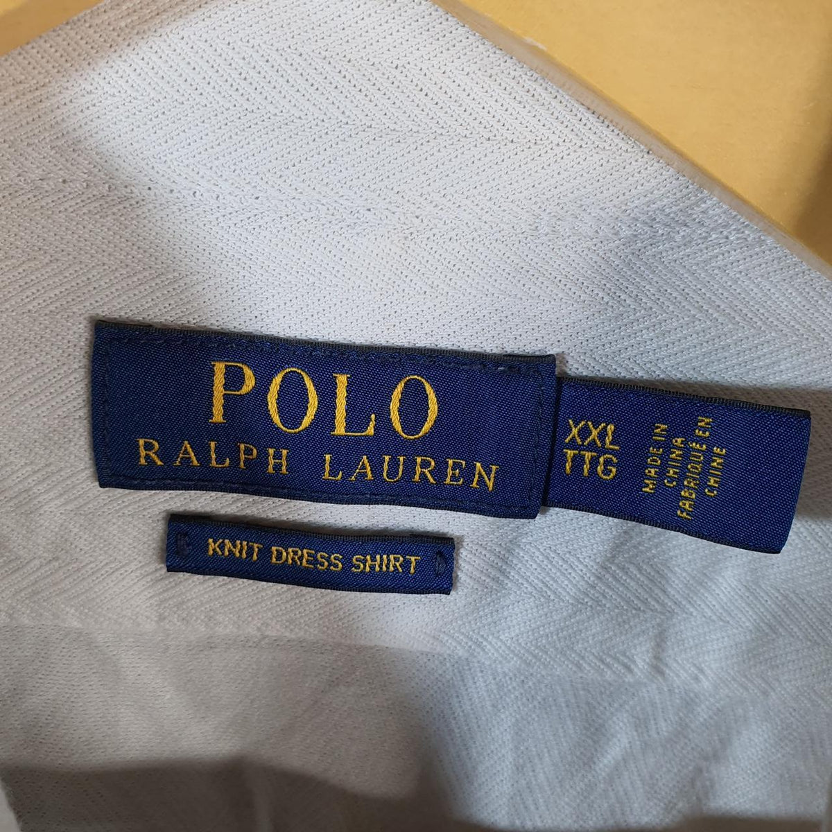 Vintage Ralph Lauren Button Down Shirt Men’s 2XL White Knit Dress Shirt Pony White Classic Fit