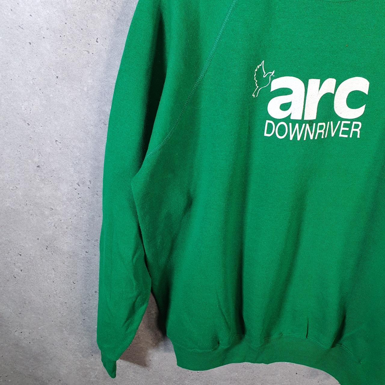 Vintage Lee Midweight Sweatshirt Men’s XL Green USA Arc Downriver Spellout