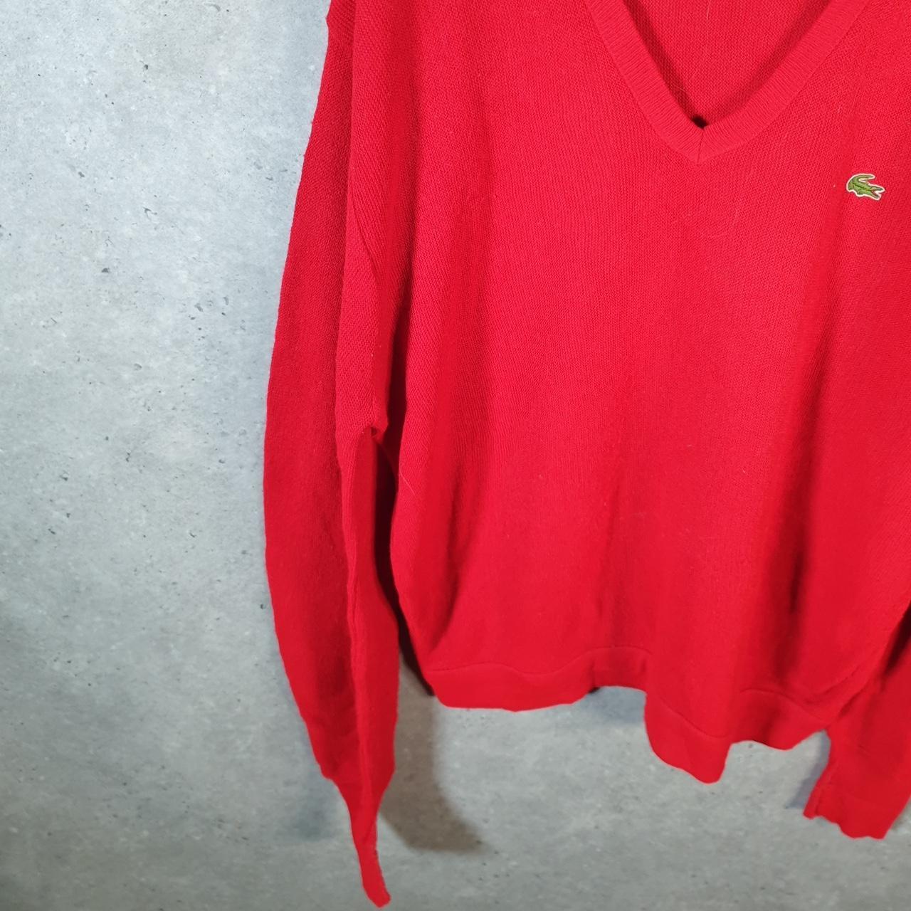 Vintage Izod 90s Lacoste Knit Sweatshirt Men’s XL Red Pullover Logo Y2K Jumper Logo