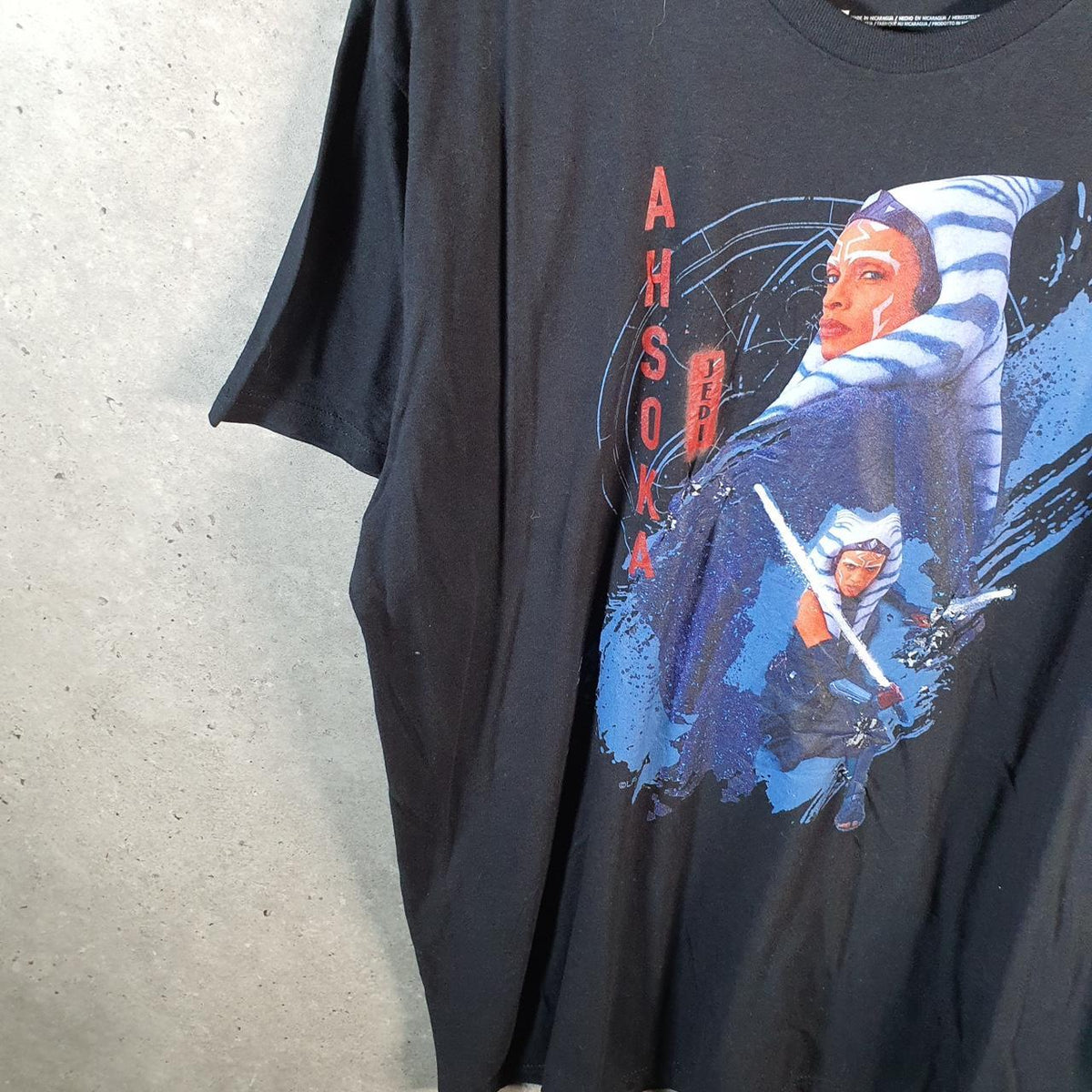 Vintage Star Wars Jedi Ahsoka T Shirt Men’s XL Black Logo Graphic Spellout