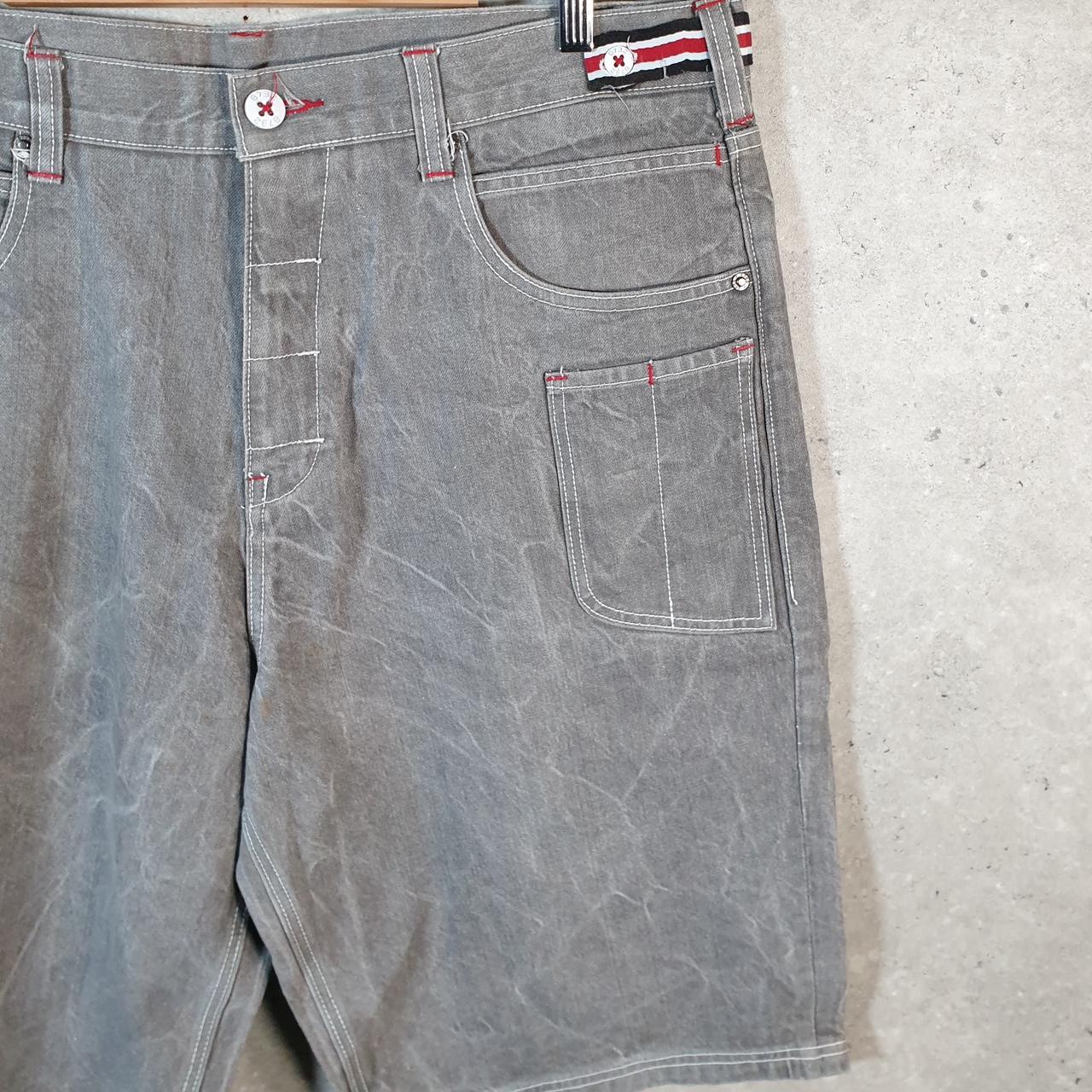 Vintage Eight 732 Baggy Y2K Hip Hop Jeans Shorts Jorts Mens W40 Grey Denim USA Big Fish Vintage