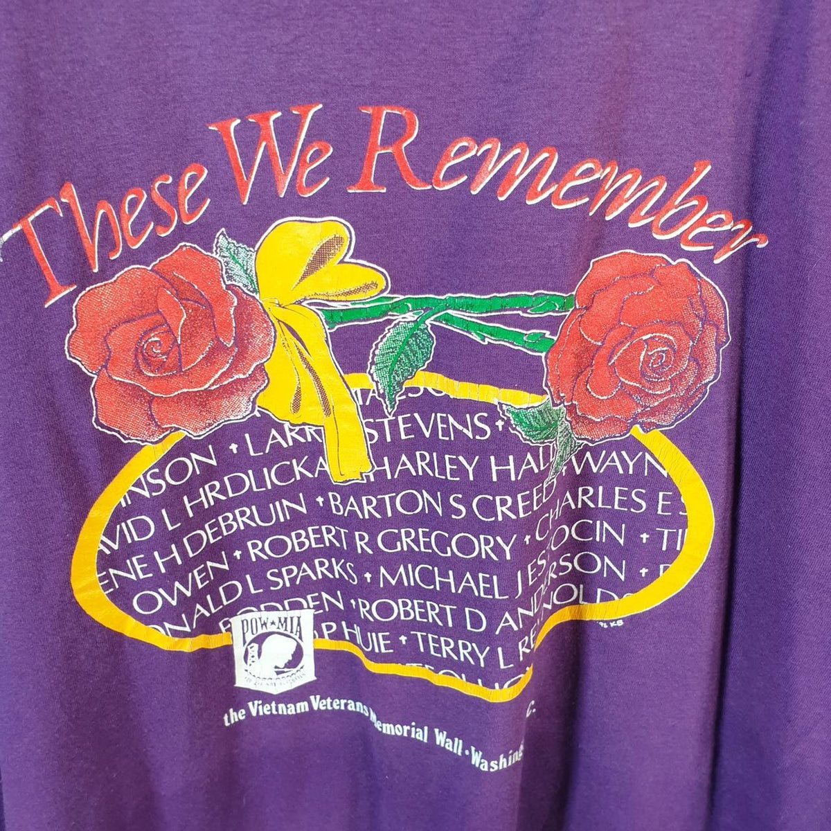 Vintage Vietnam Memorial Washington USA Single Stitch T Shirt Men’s Medium Purple C8117
