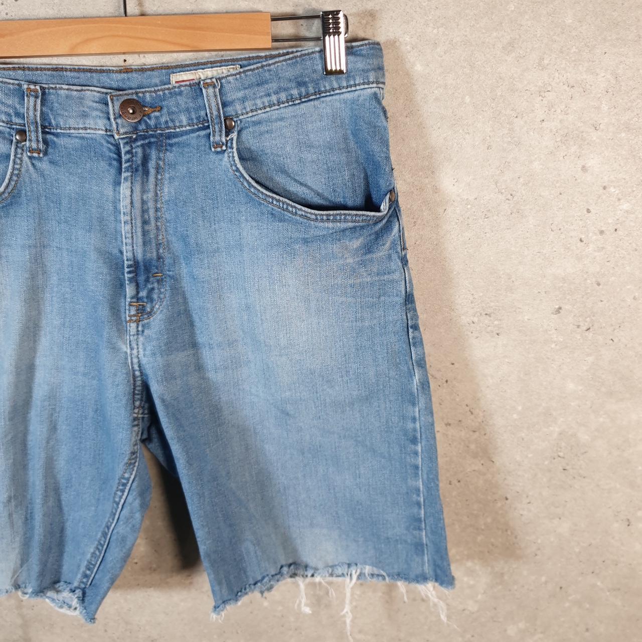 Vintage Wrangler Denim Shorts Jorts Cargo Men’s W32 Blue Baggy Cotton