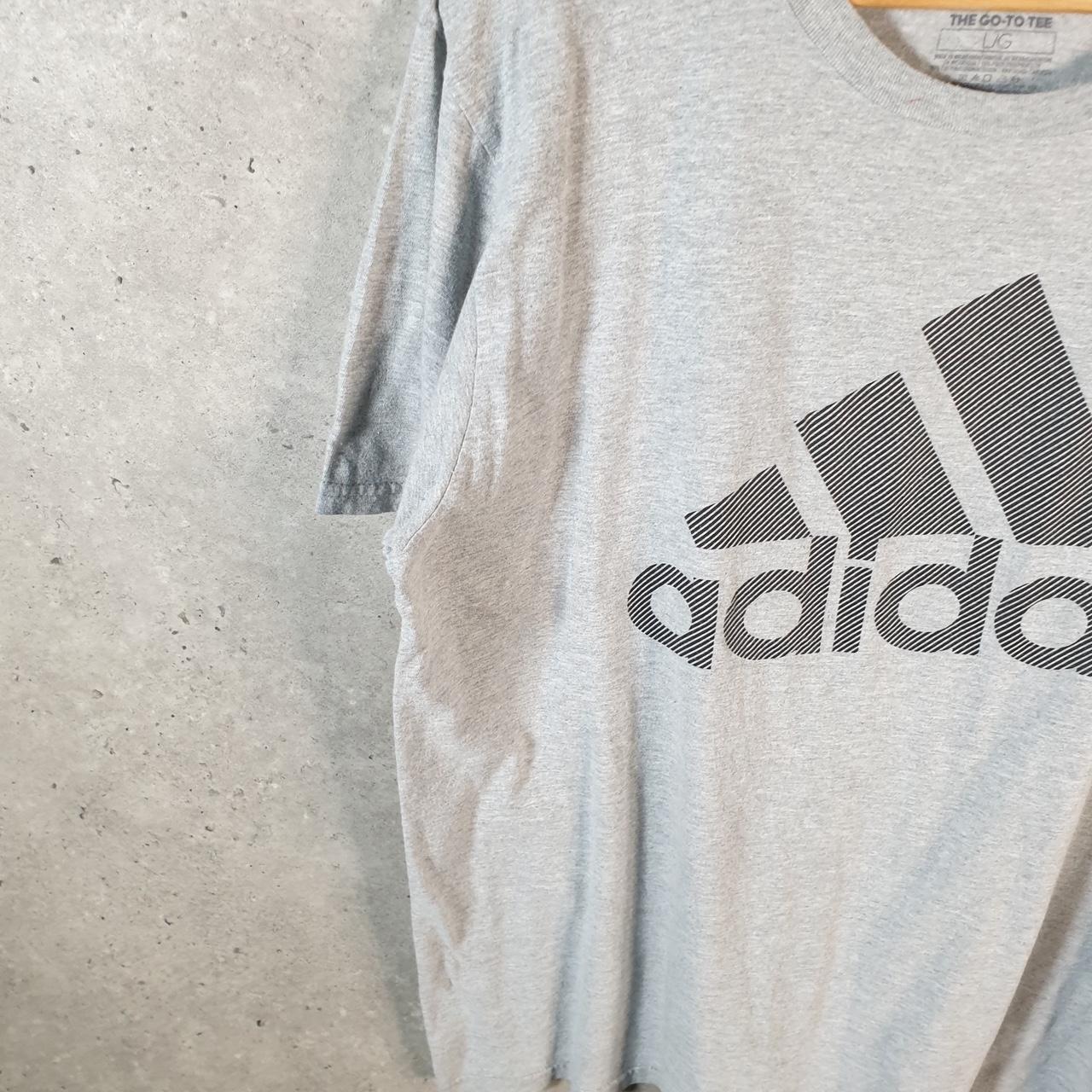 Vintage Adidas Go To Tee T Shirt Men’s Large Grey Three Stripes Logo Athletic