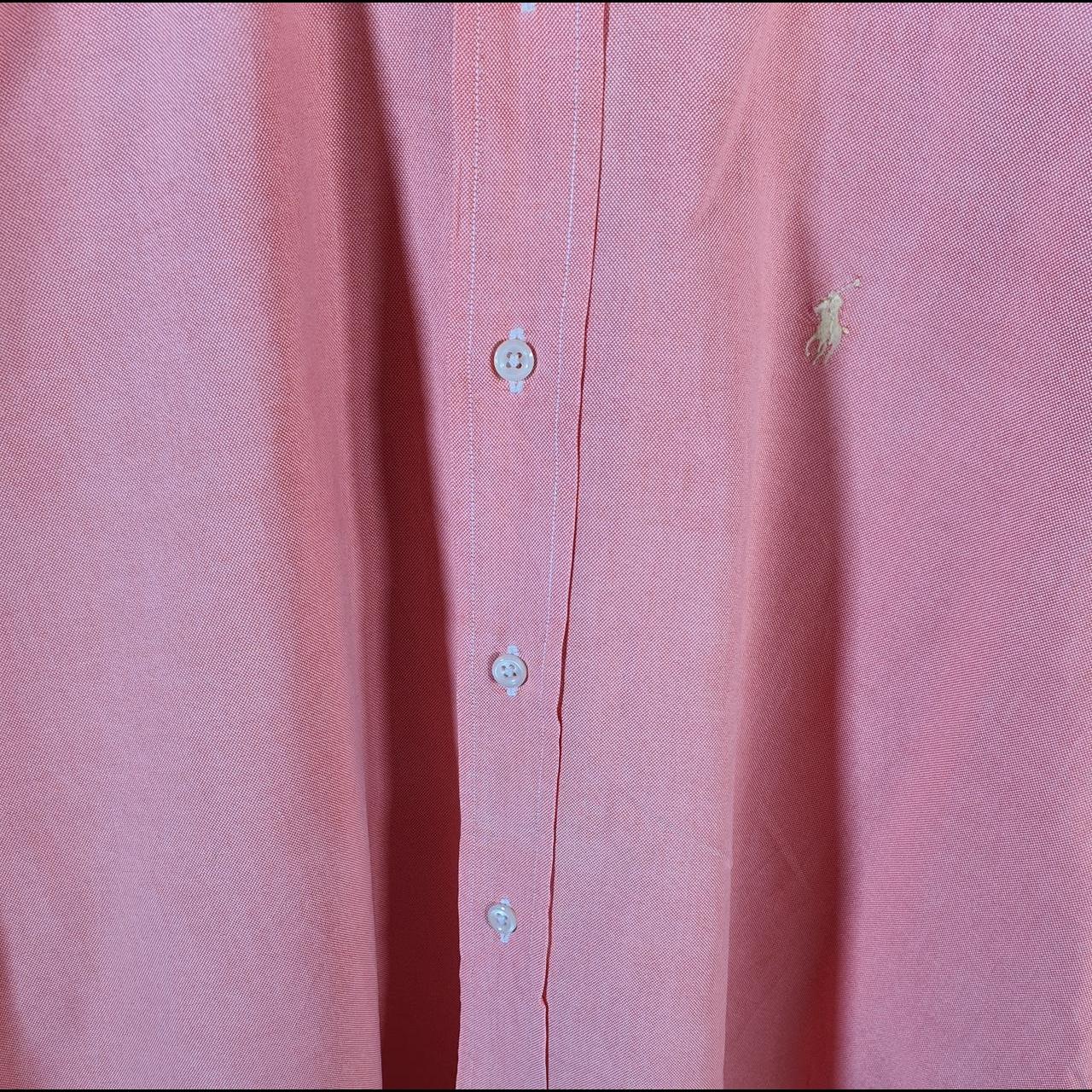 Vintage Ralph Lauren Button Down Shirt Men’s Medium Pink Classic Cotton Pony Casual Big Fish Vintage