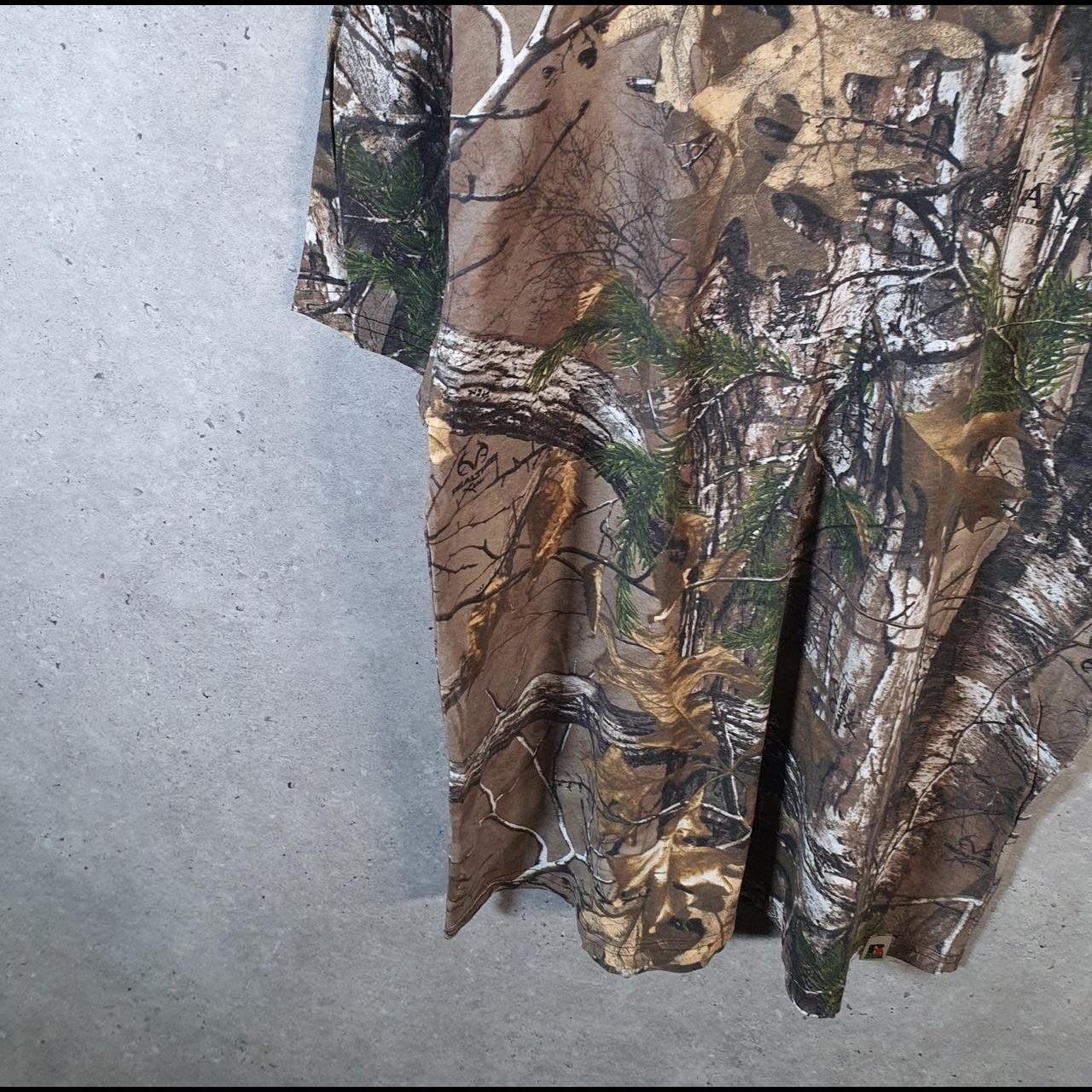 Vintage Russell Outdoors RealTree Camoflauge T Shirt Men’s XL Green Camo Short Sleeve