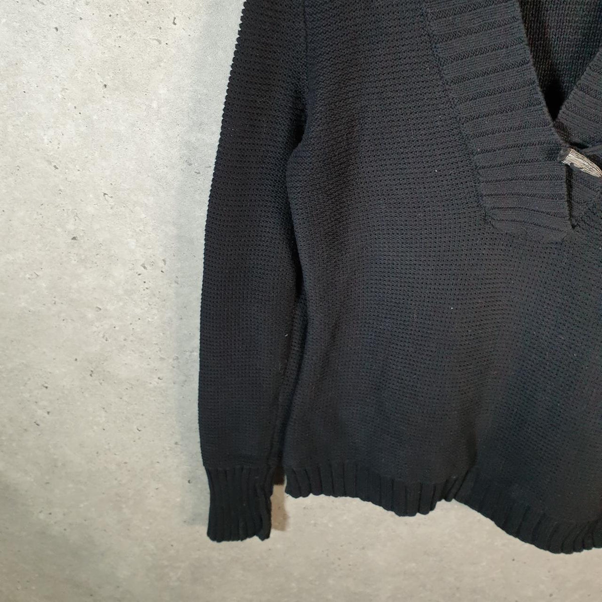 Vintage Ralph Lauren Polo Knit Sweater Womens Medium Black Cotton Pullover