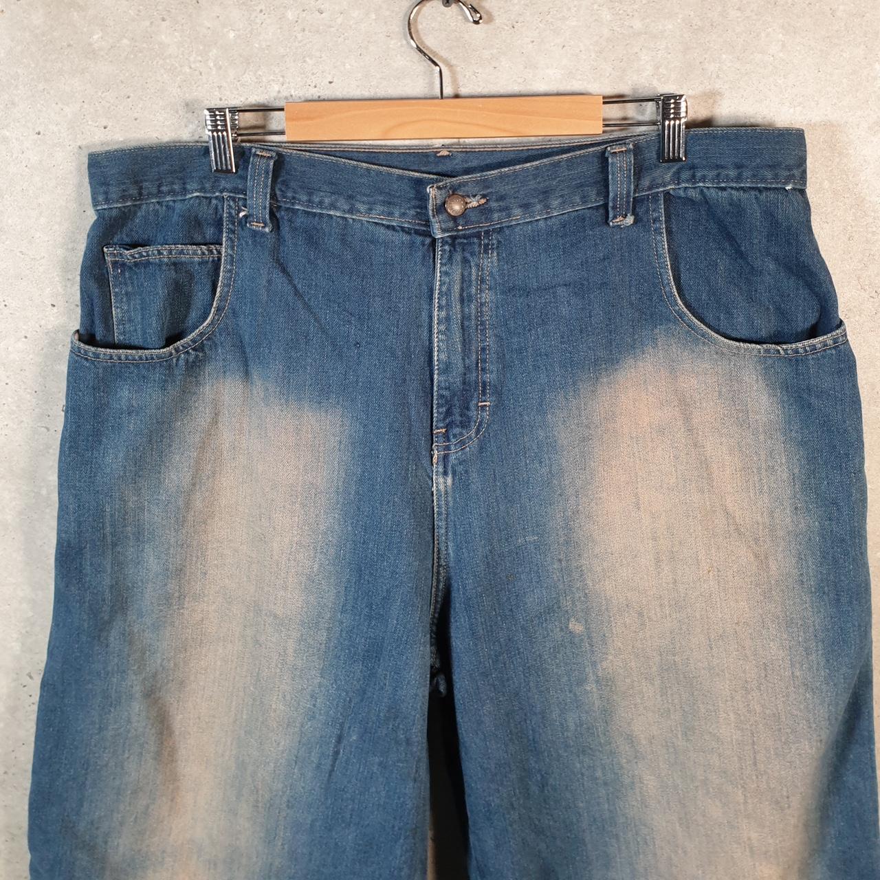 Vintage American Baggy Y2K Hip Hop Jeans Shorts Jorts Mens W42 Blue Denim USA Big Fish Vintage