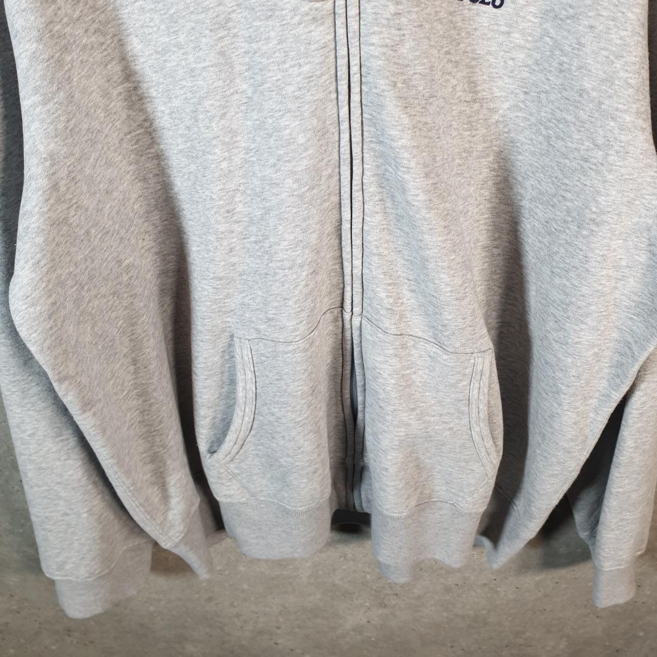 Vintage Ralph Lauren Polo Bear Hoodie Men’s 2XL Grey Cotton Full Zip Pony Big Fish Vintage