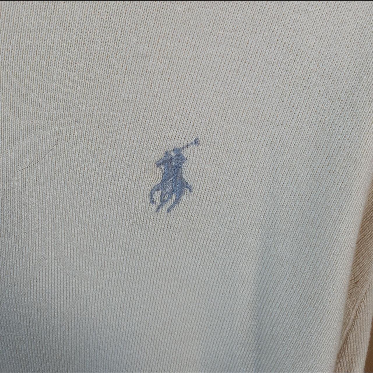 Vintage Ralph Lauren Polo Pima Cotton Sweatshirt Men’s Large Beige Pullover Pony C8859