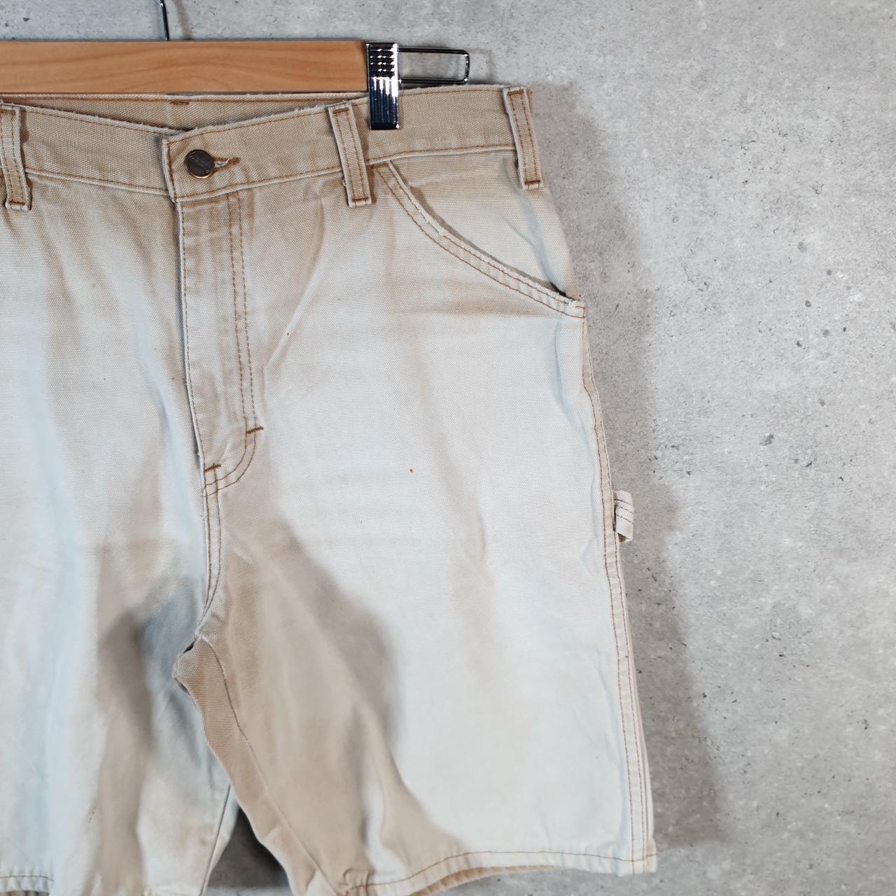 Vintage Dickies Baggy Carpenter Chino Shorts Jorts Cargo Mens W34 Brown Relaxed Fit