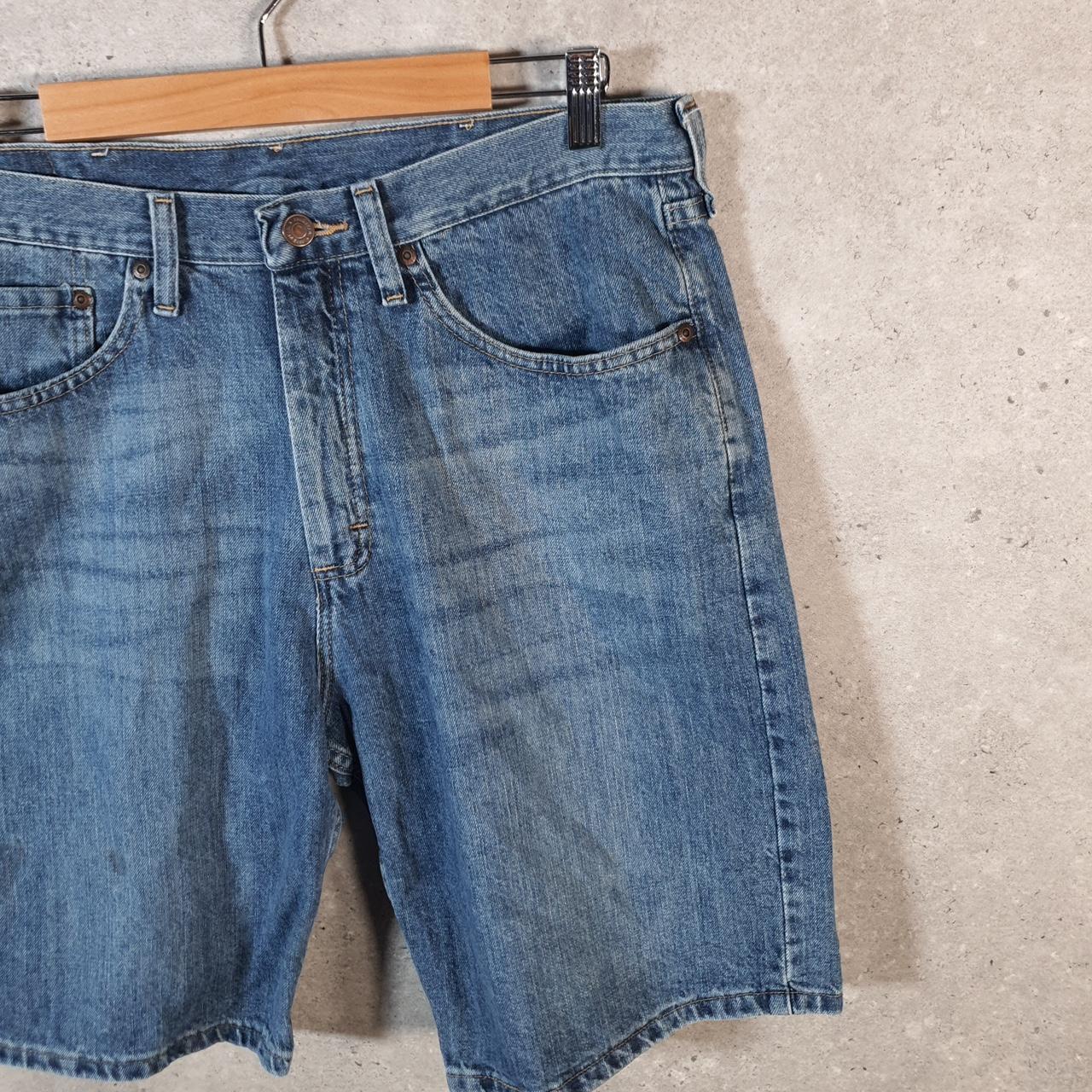 Vintage Wrangler Denim Shorts Jorts Cargo Men’s W34 Blue Baggy Cotton